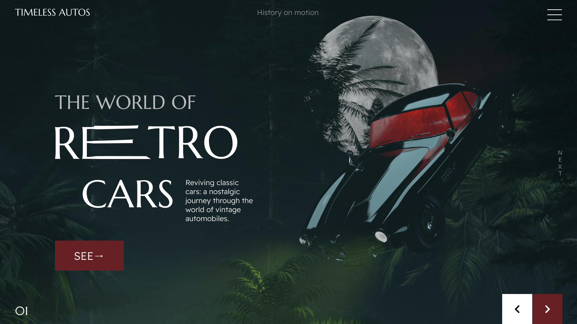 Retro Cars | лендинг для ретро автомобилей | дизайн — Изображение №1 — Интерфейсы на Dprofile