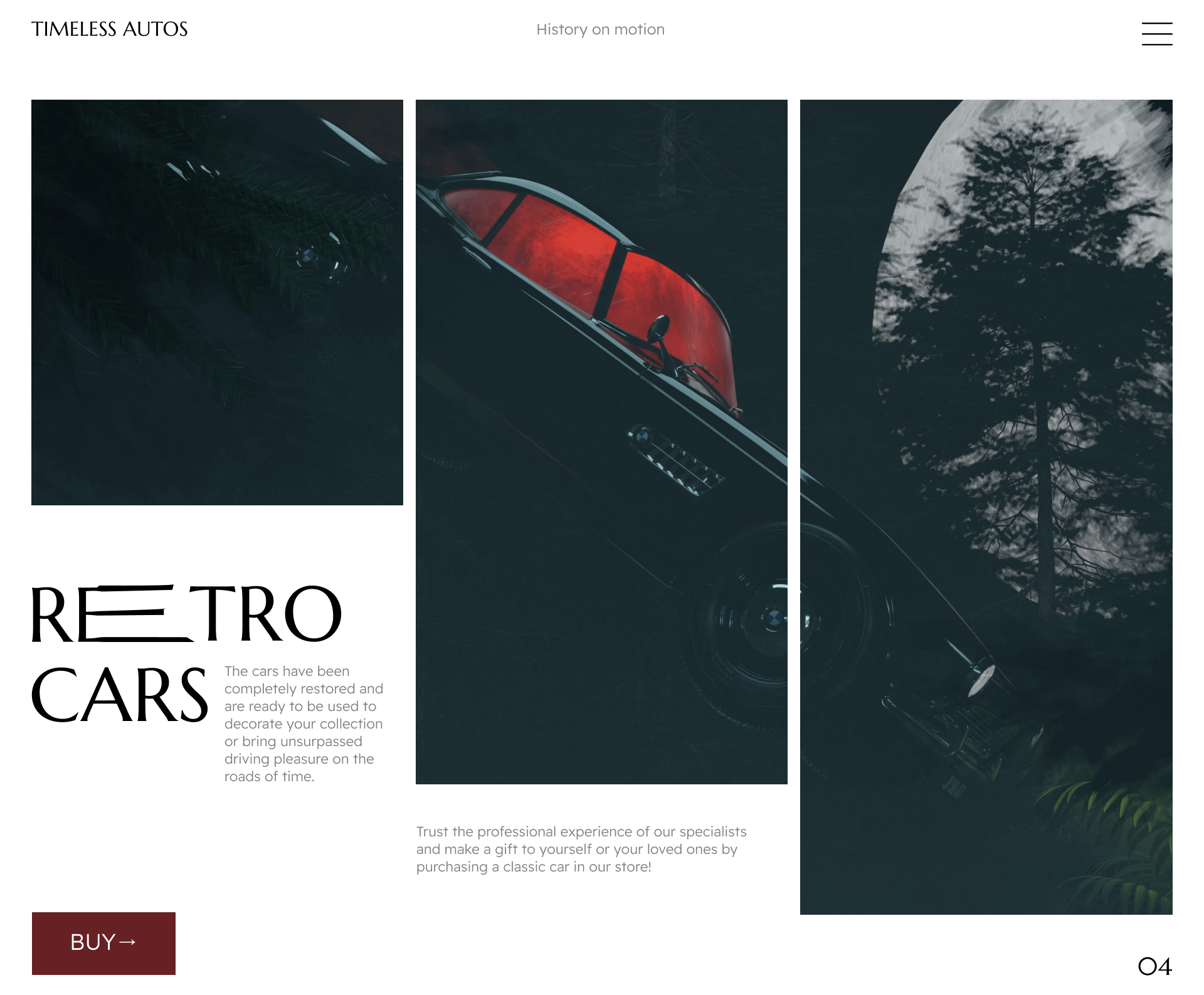 Retro Cars | лендинг для ретро автомобилей | дизайн — Изображение №10 — Интерфейсы на Dprofile