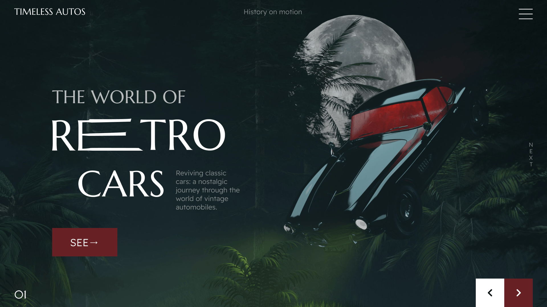 Retro Cars | лендинг для ретро автомобилей | дизайн — Изображение №7 — Интерфейсы на Dprofile