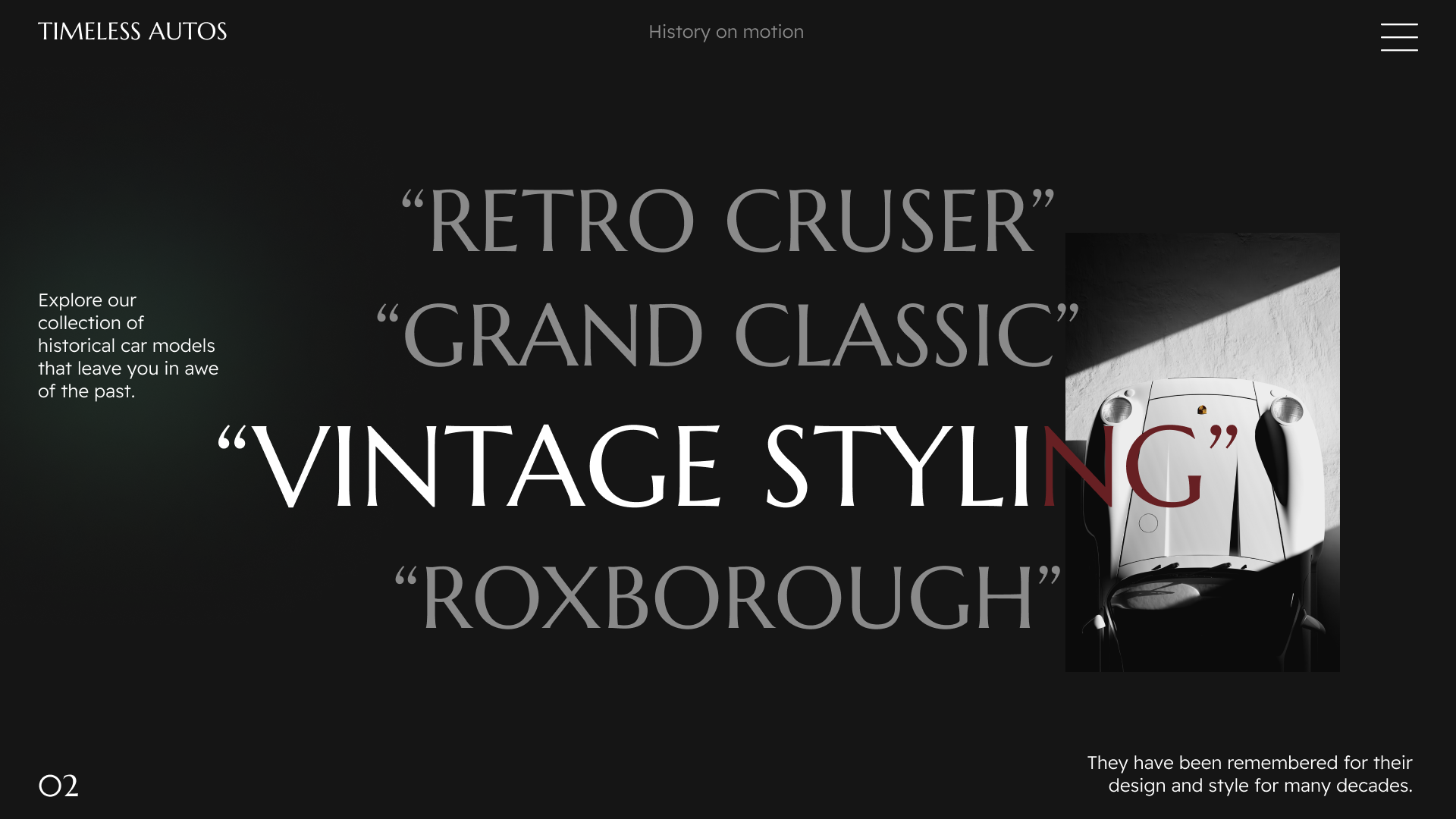 Retro Cars | лендинг для ретро автомобилей | дизайн — Изображение №2 — Интерфейсы на Dprofile