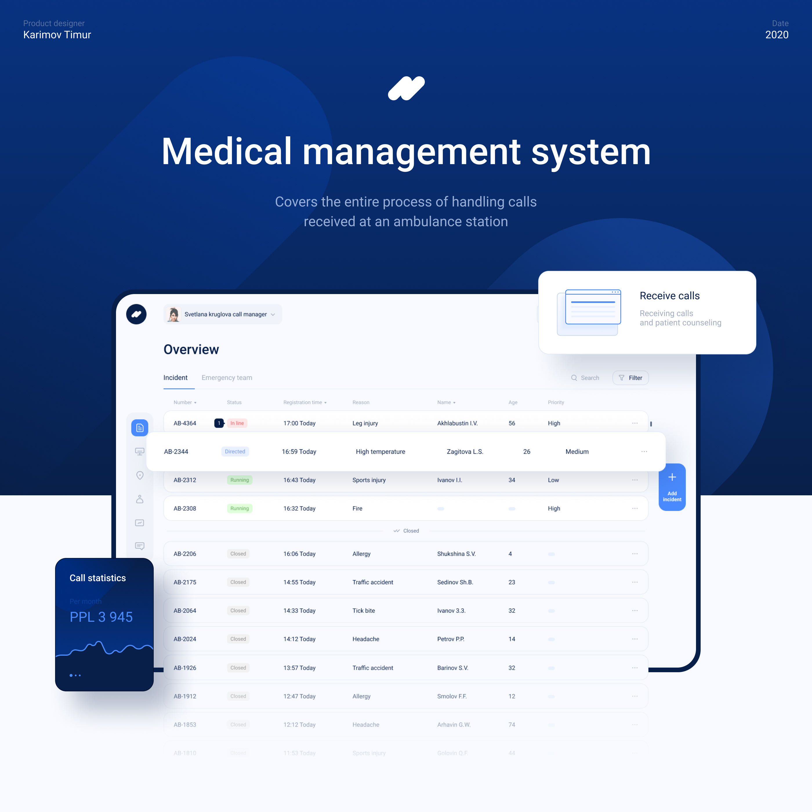 Medical management system. Design concept — Изображение №1 — Интерфейсы на Dprofile
