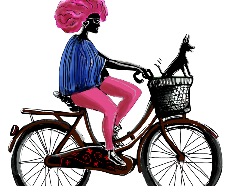 Girls on the bike — Иллюстрация на Dprofile
