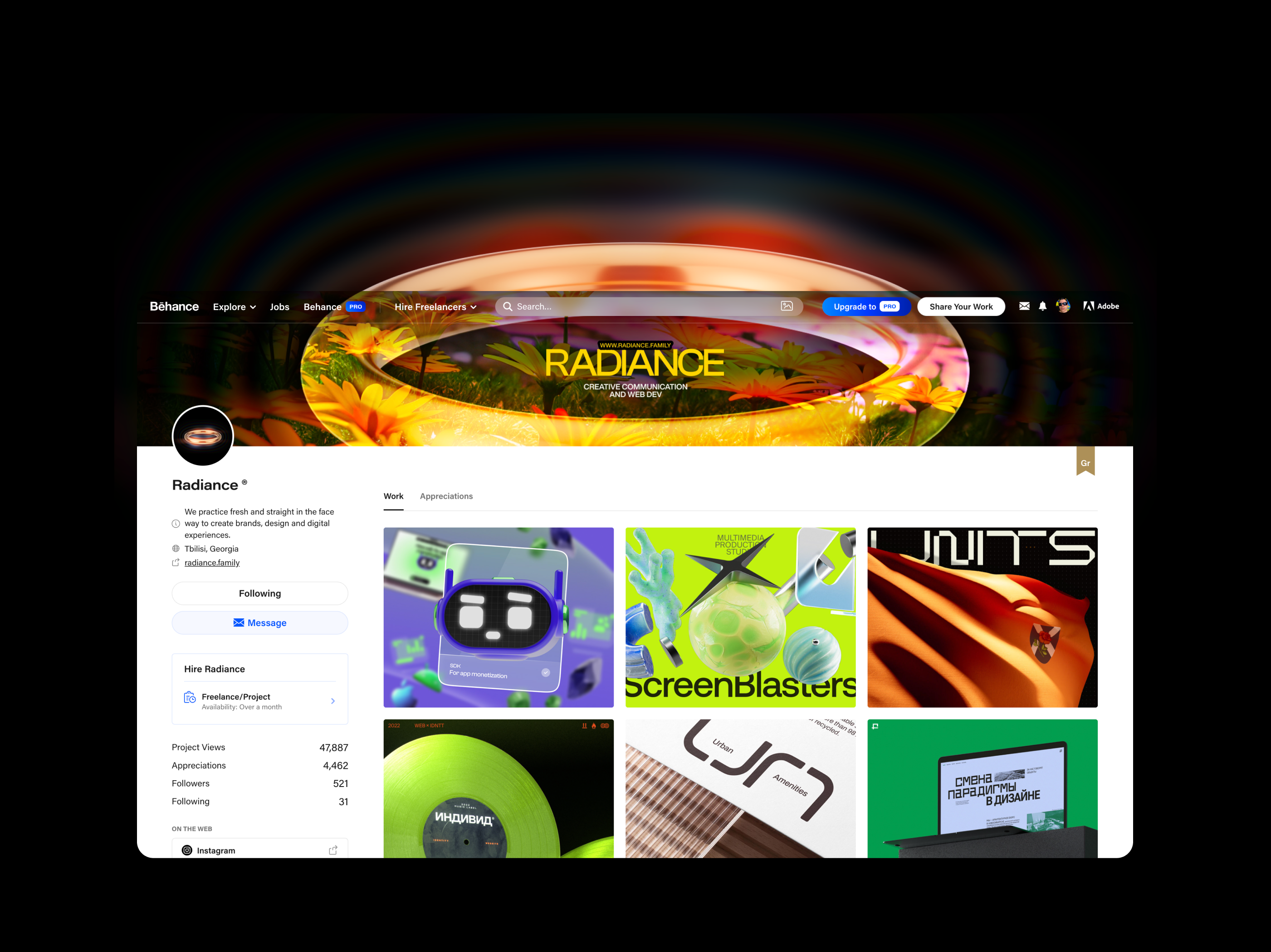 Radiance — Изображение №5 — Интерфейсы, Брендинг на Dprofile