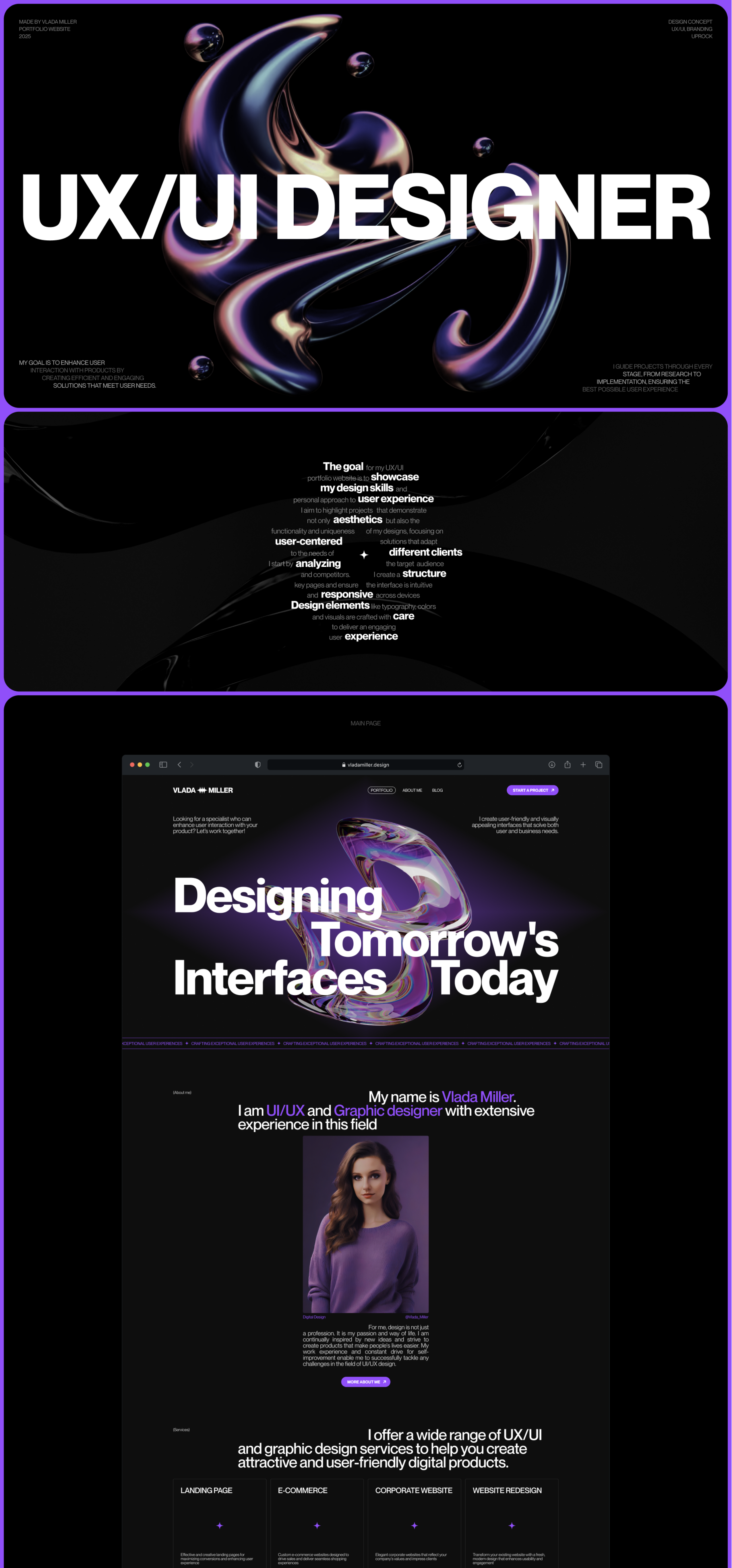 Personal Portfolio | UX/UI Designer — Изображение №1 — Интерфейсы, Брендинг на Dprofile