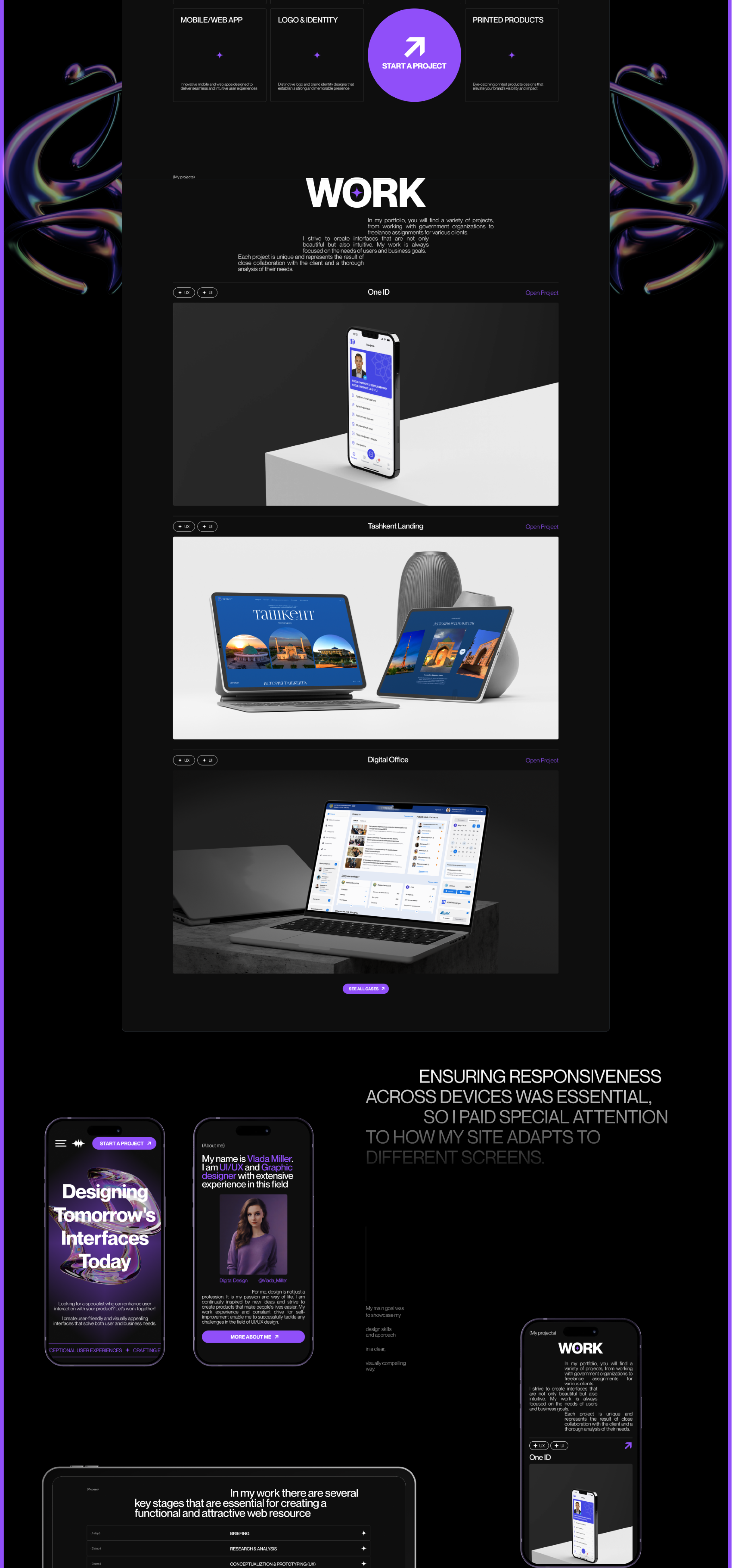 Personal Portfolio | UX/UI Designer — Изображение №2 — Интерфейсы, Брендинг на Dprofile