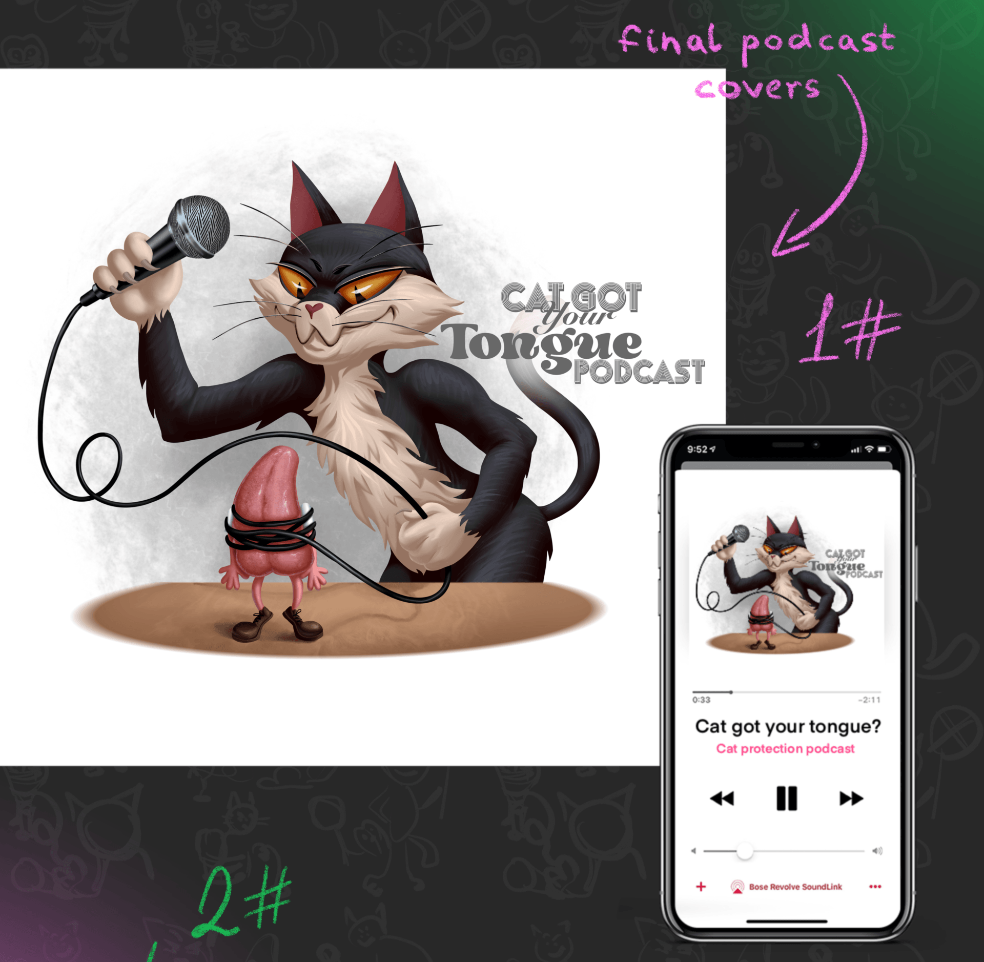 Cat got your tongue podcast — Изображение №7 — Иллюстрация на Dprofile