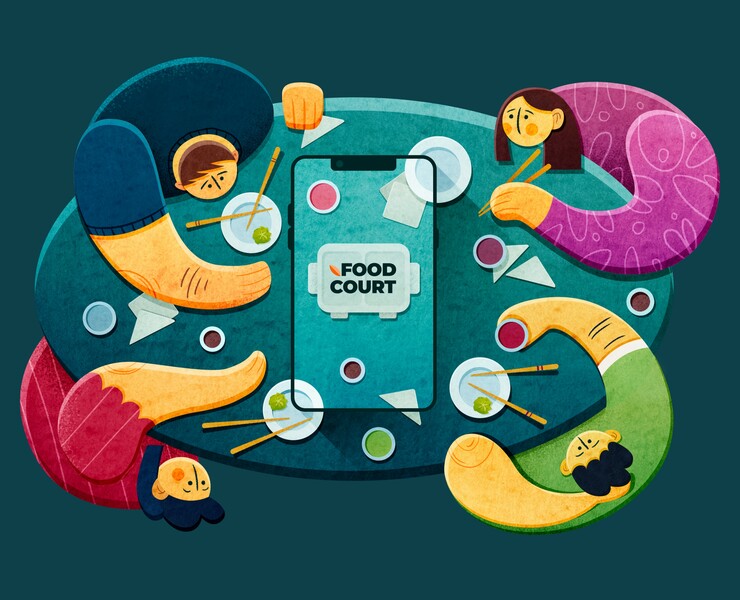 FoodCourt. Mobile App. UX/UI Design на Dprofile