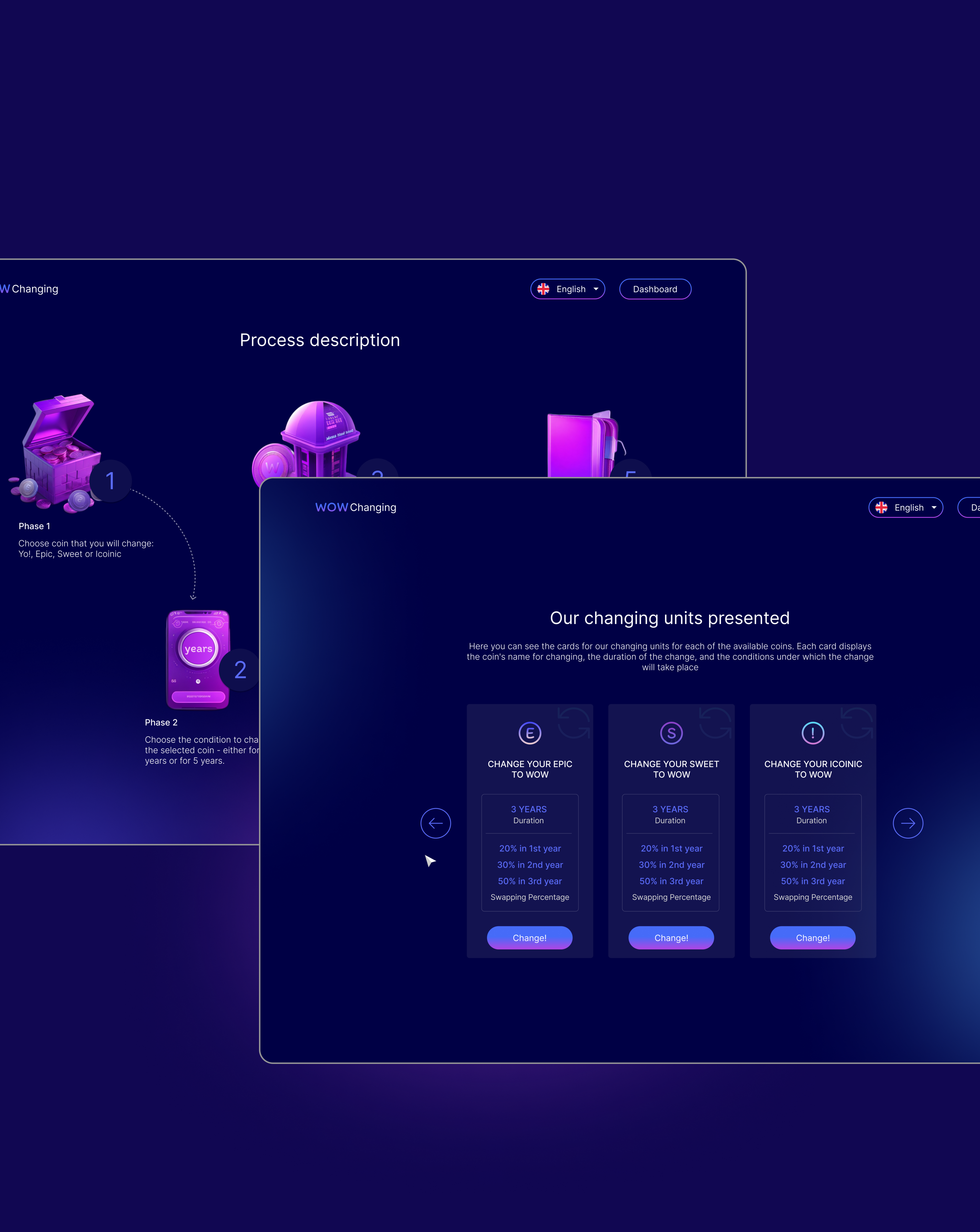 WOW Changing: крипто-платформа — Изображение №2 — Интерфейсы на Dprofile