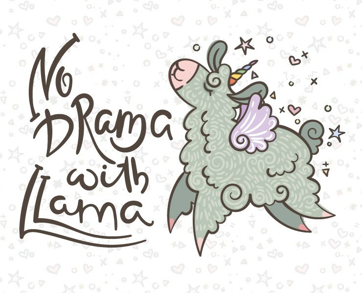 No Drama With Llama — Иллюстрация, Графика на Dprofile