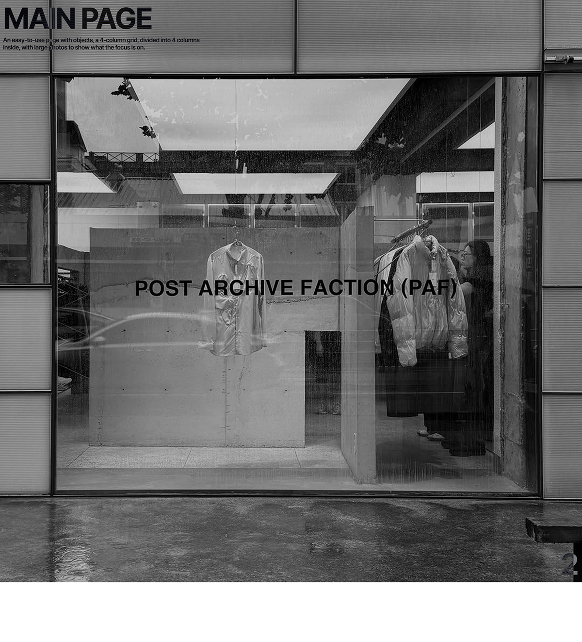 POST ARCHIVE FACTION (PAF) | E-Commerce — Изображение №3 — Интерфейсы, Анимация на Dprofile