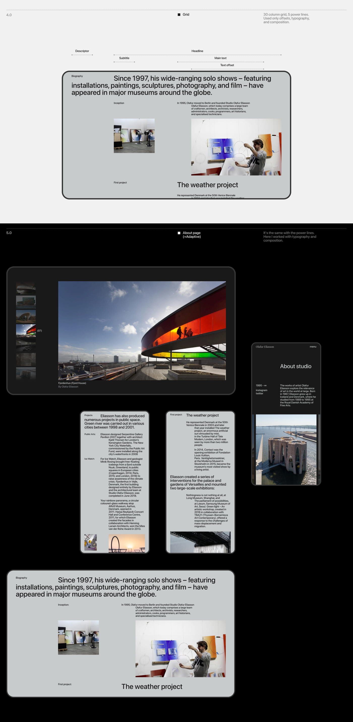 Olafur Eliasson Studio | Corporate website — Изображение №7 — Интерфейсы, Анимация на Dprofile