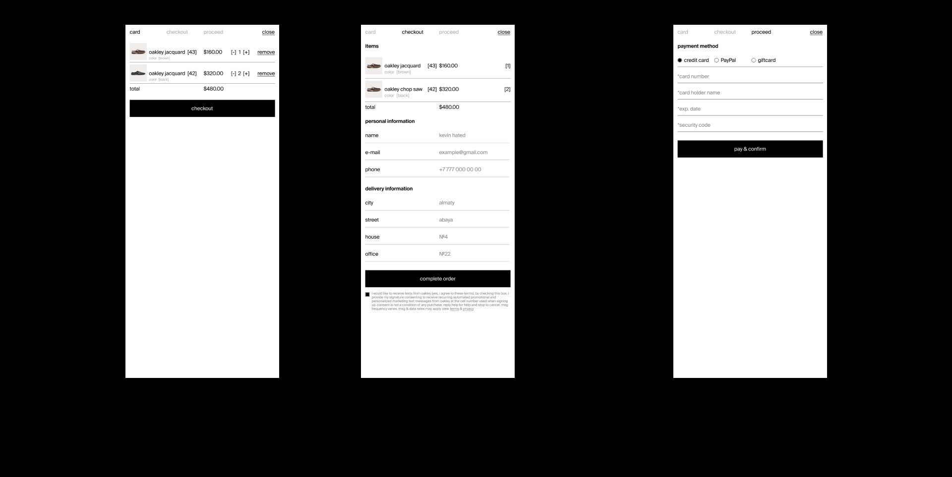 Oakley | E-commerce — Изображение №8 — Интерфейсы, Анимация на Dprofile