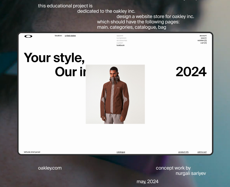 Oakley | E-commerce — Интерфейсы, Анимация на Dprofile
