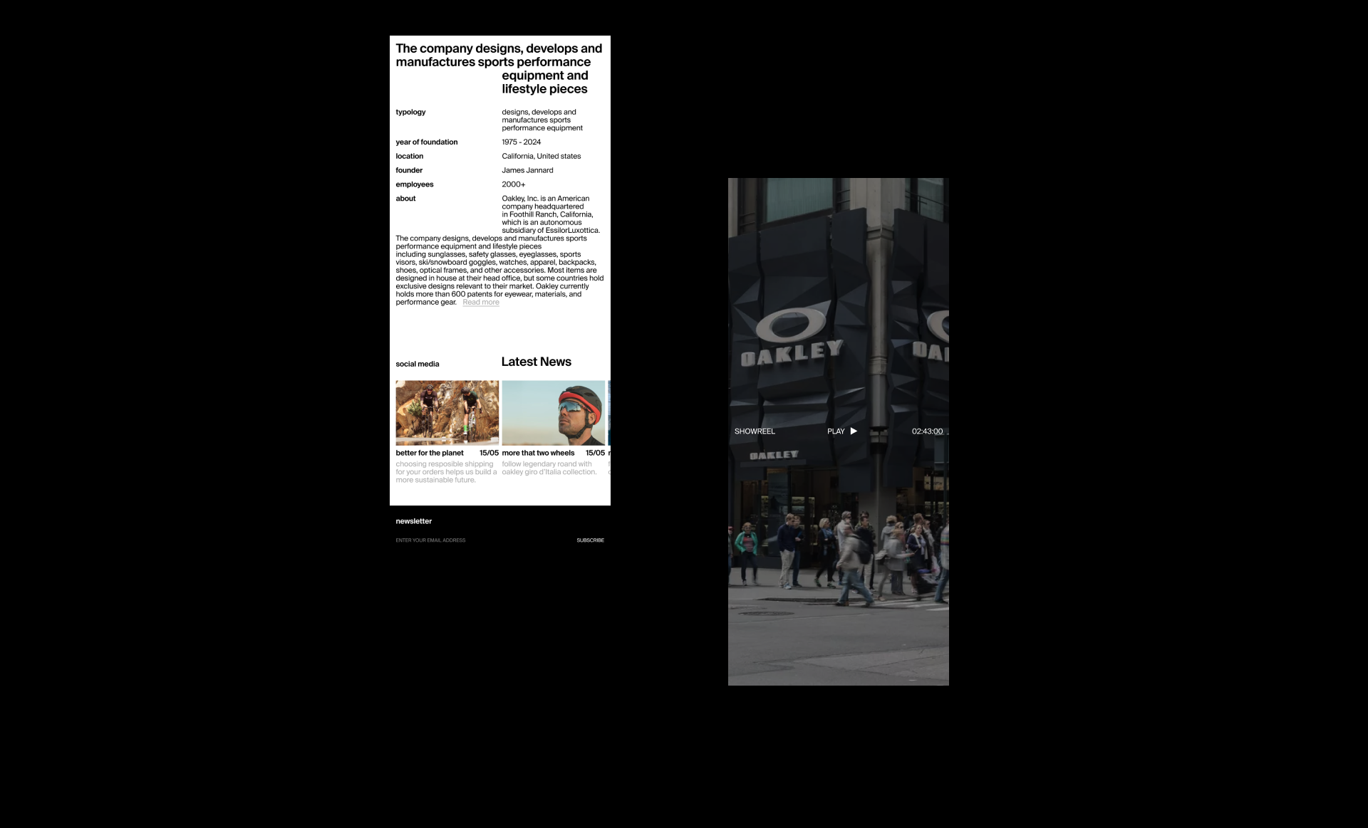 Oakley | E-commerce — Изображение №4 — Интерфейсы, Анимация на Dprofile