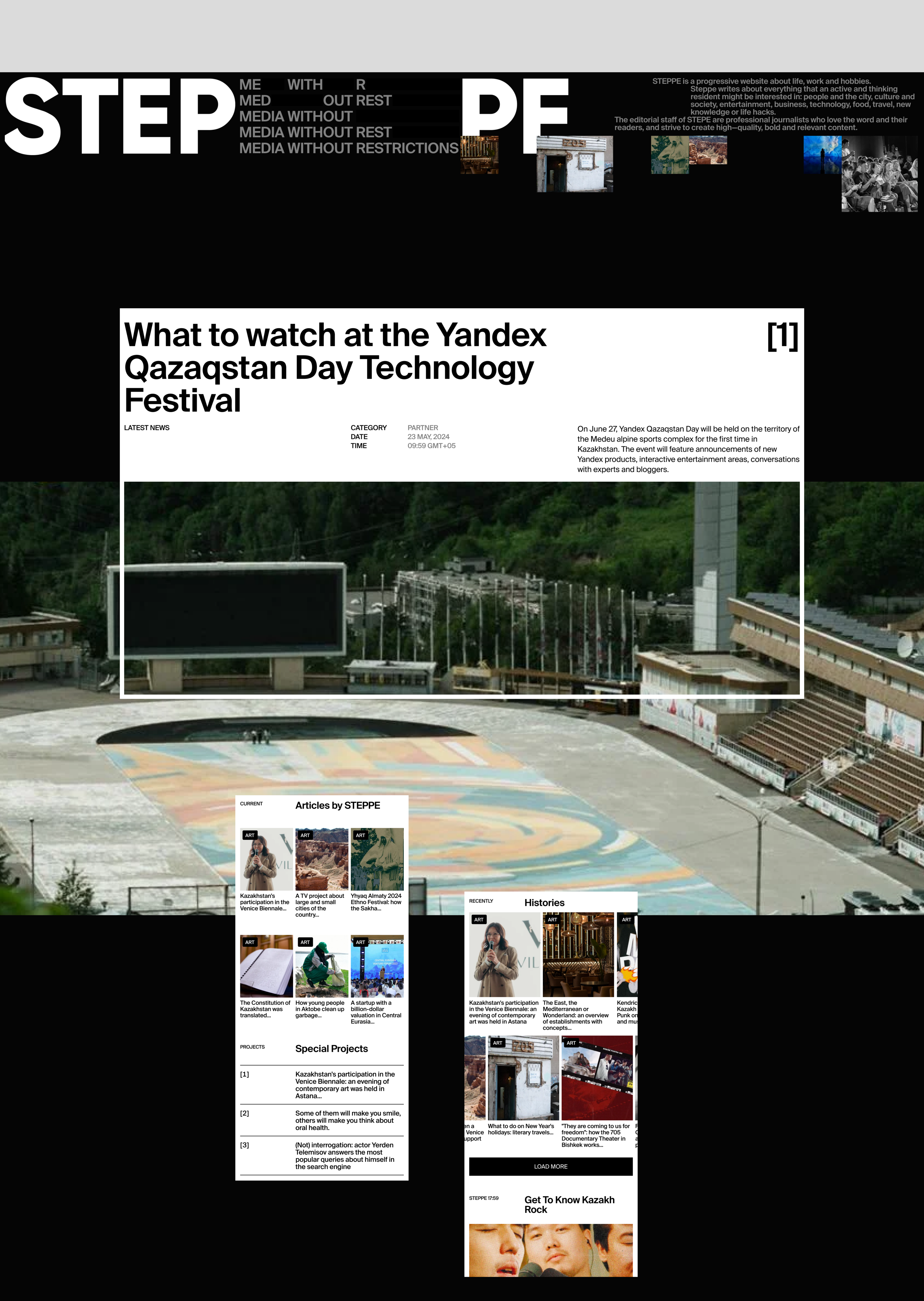 STEPPE | News website — Изображение №3 — Интерфейсы, Анимация на Dprofile