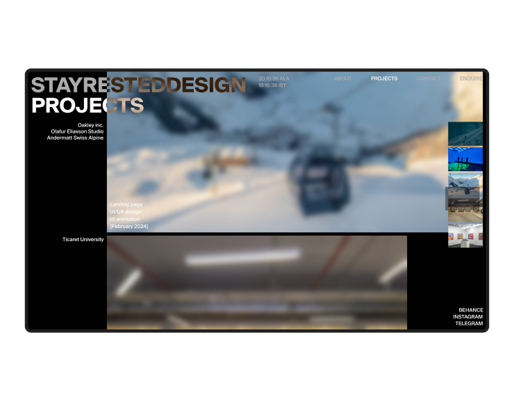 STAYRESTEDDESIGN | Portfolio website — Интерфейсы, Анимация на Dprofile