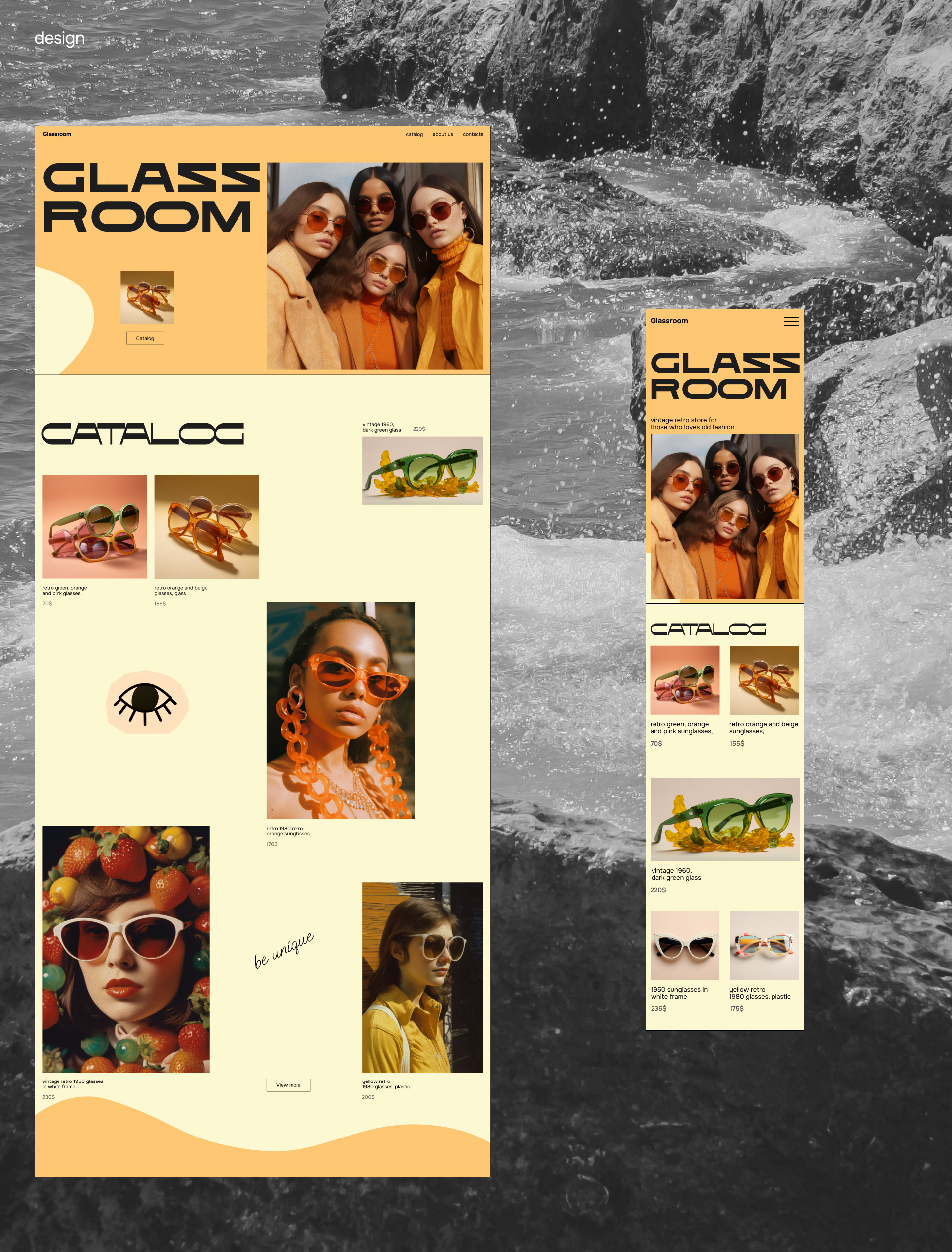 E-commerce retro sunglasses web design concept — Изображение №6 — Интерфейсы на Dprofile