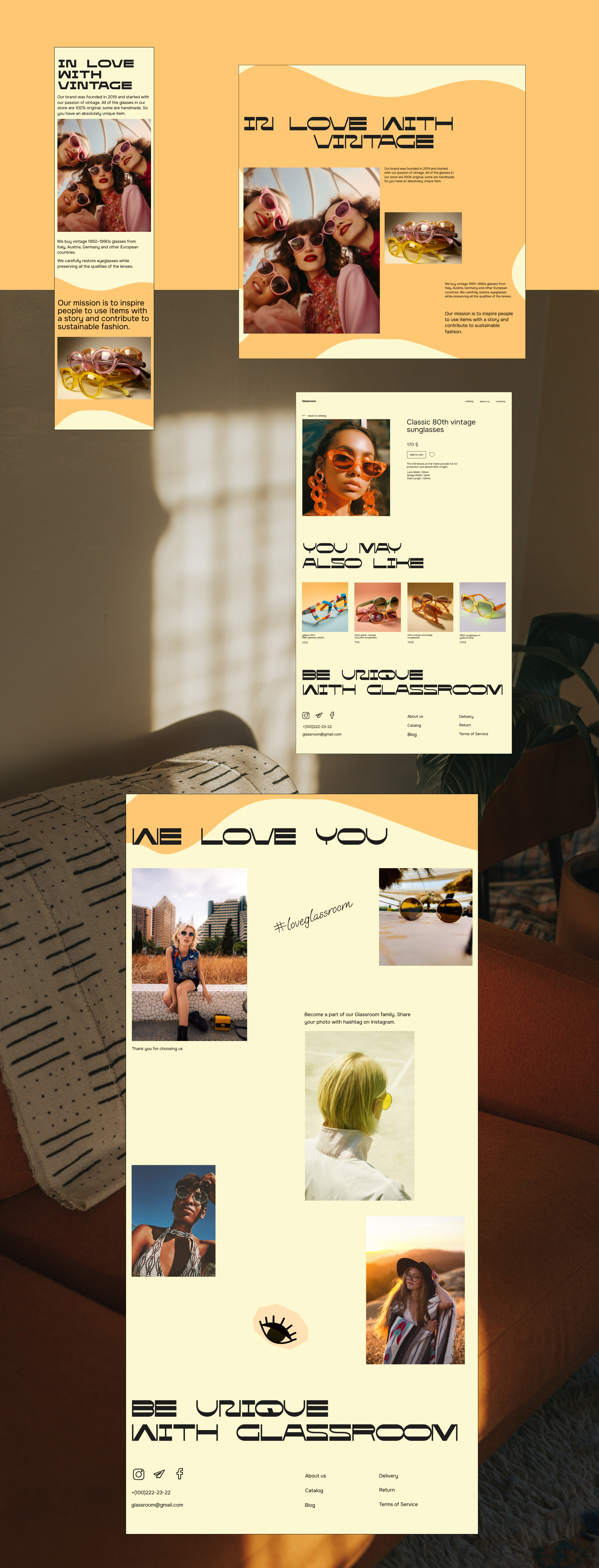 E-commerce retro sunglasses web design concept — Изображение №7 — Интерфейсы на Dprofile