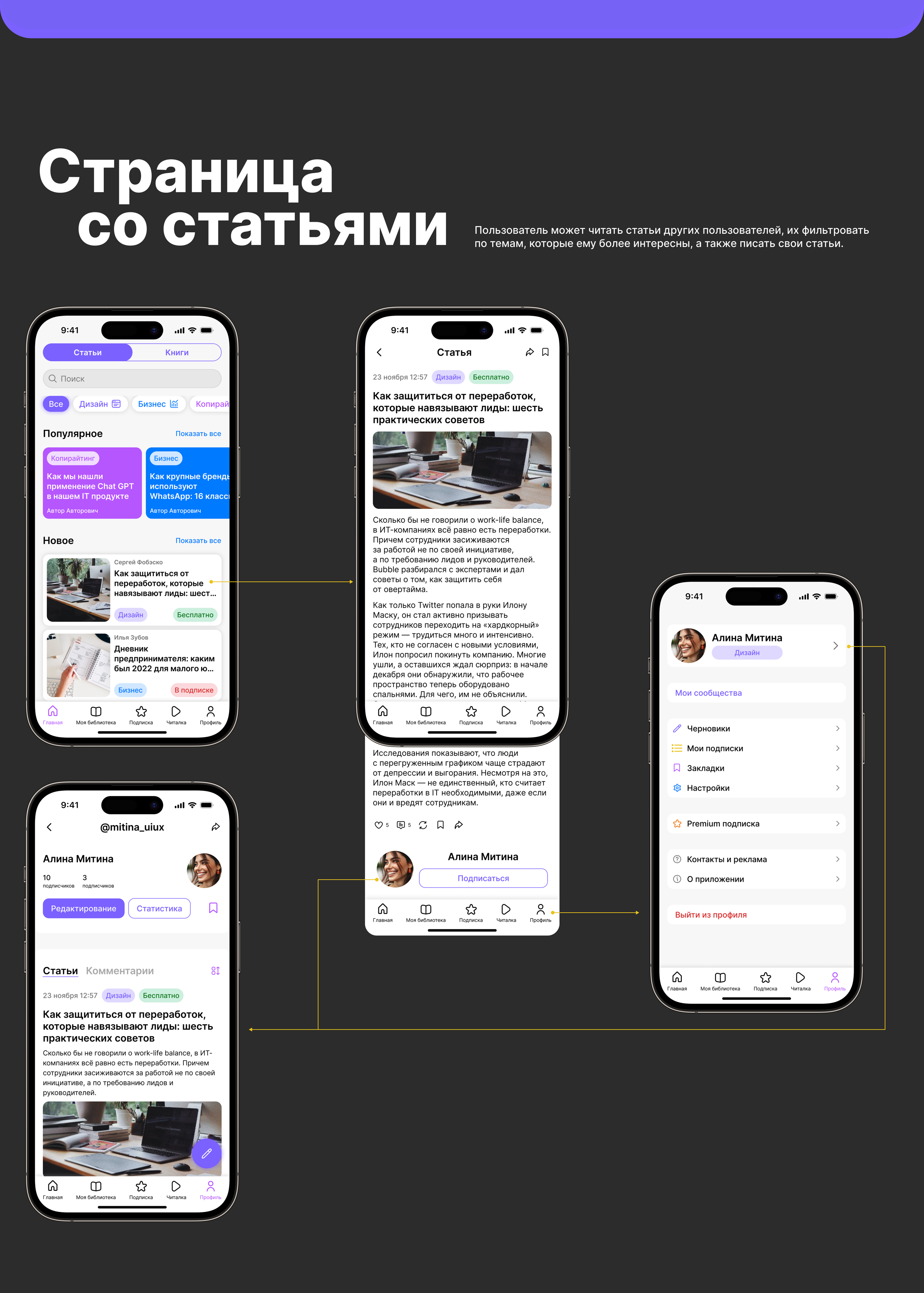 Мобильное приложение для чтения книг и написания статей — Изображение №10 — Интерфейсы на Dprofile