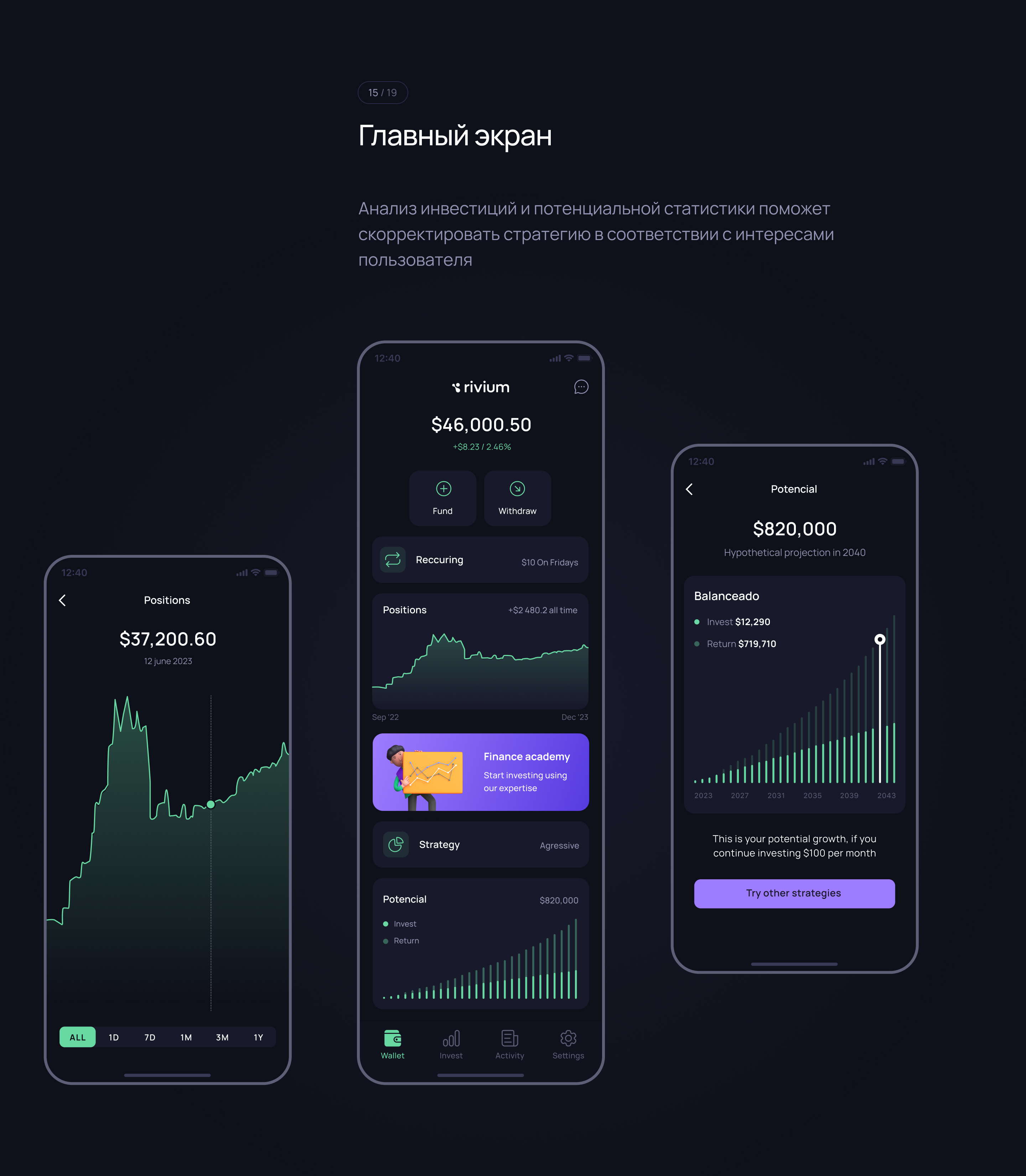 Инвест-помощник Rivium App — Изображение №19 — Интерфейсы на Dprofile