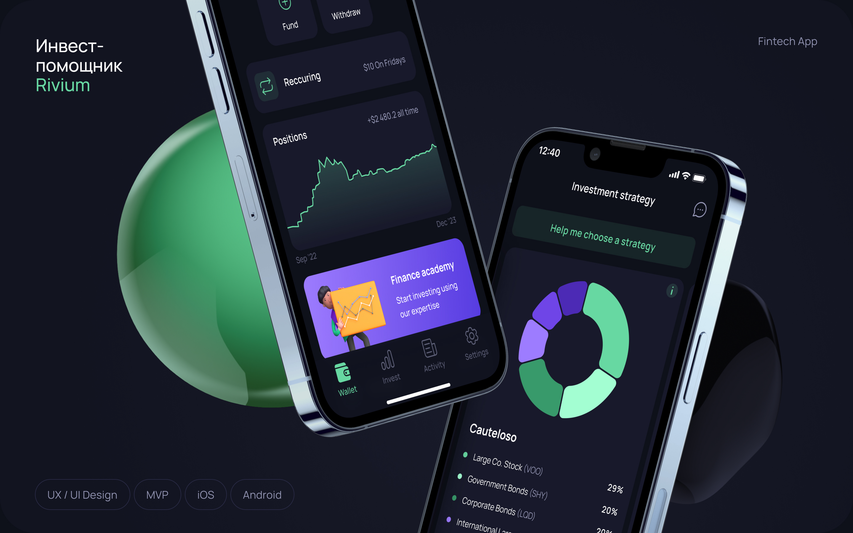Инвест-помощник Rivium App — Изображение №1 — Интерфейсы на Dprofile