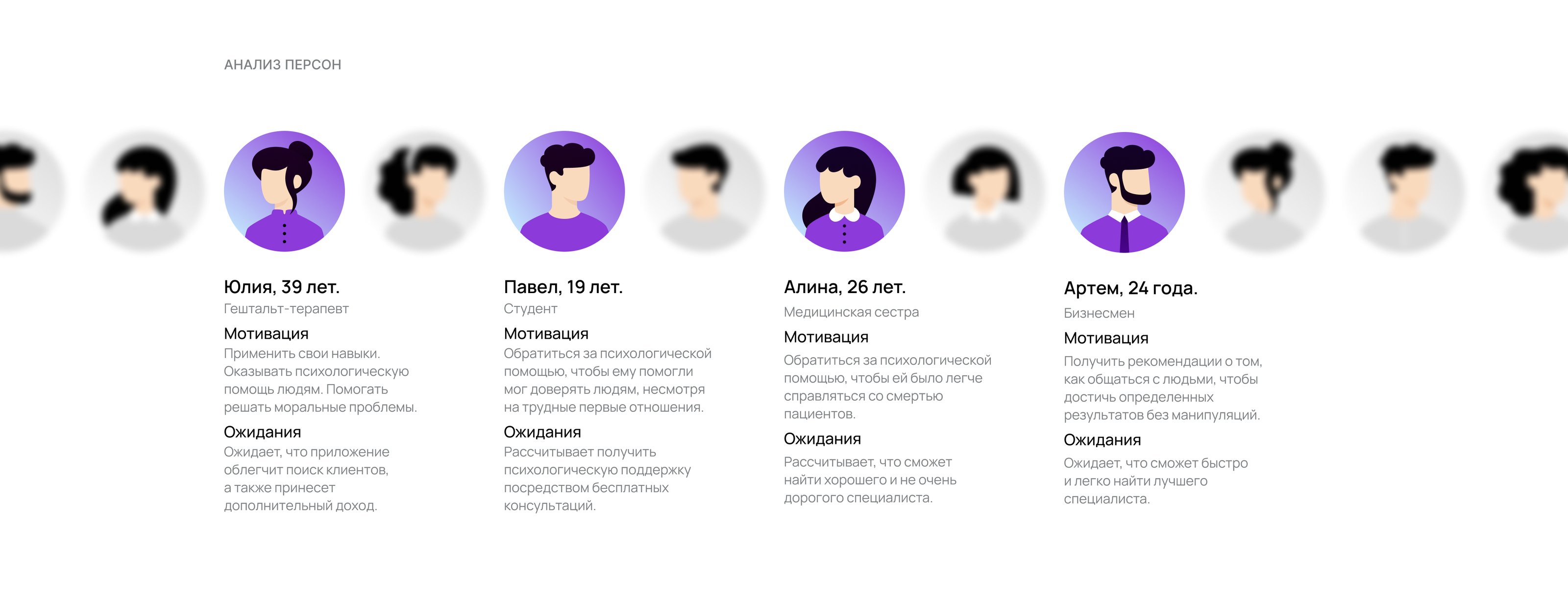 [CARE] Mobile app | Психологи онлайн — Изображение №5 — Интерфейсы, Брендинг на Dprofile