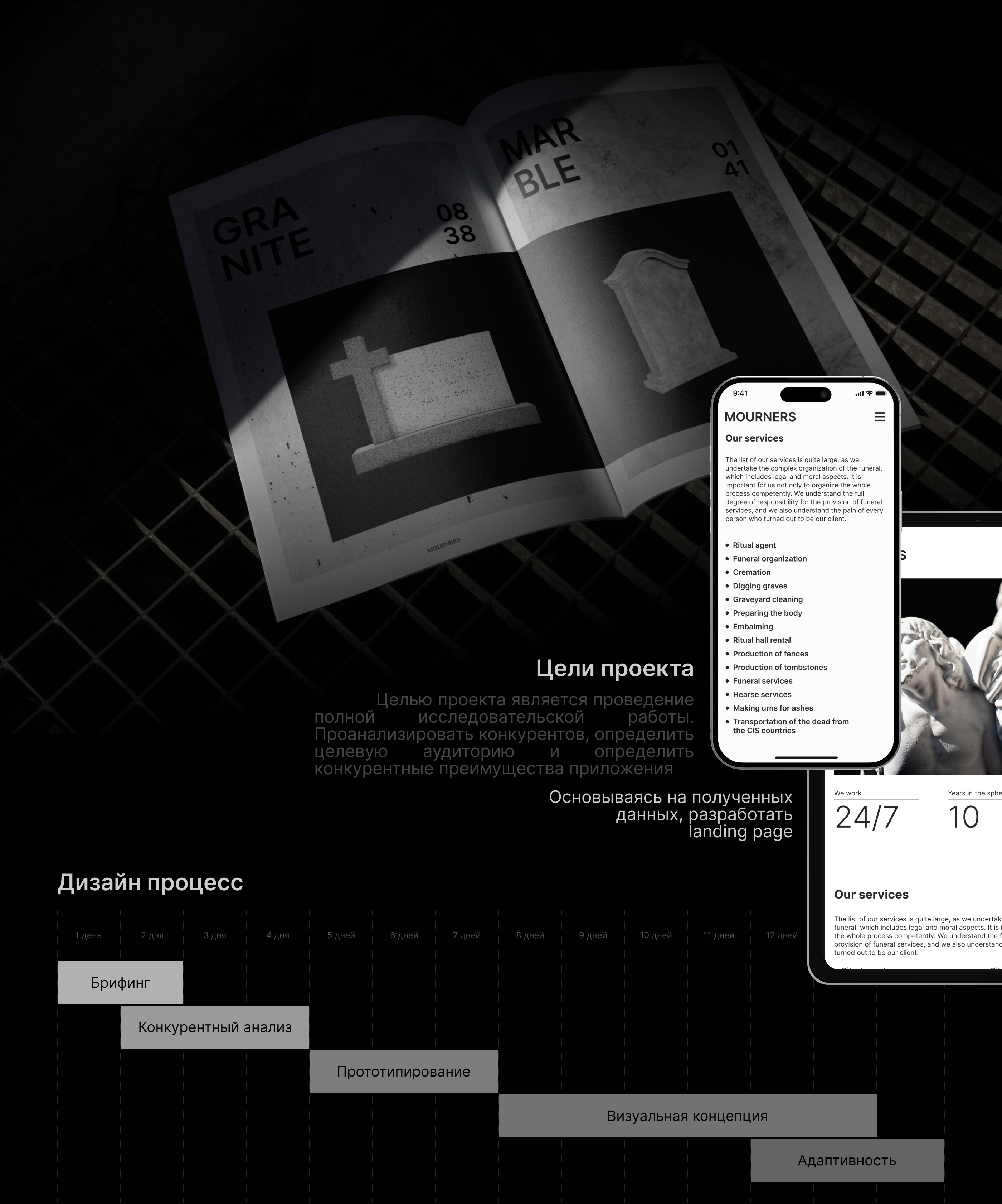 [MOURNERS] Landing page | Ритуальная служба — Изображение №3 — Интерфейсы на Dprofile