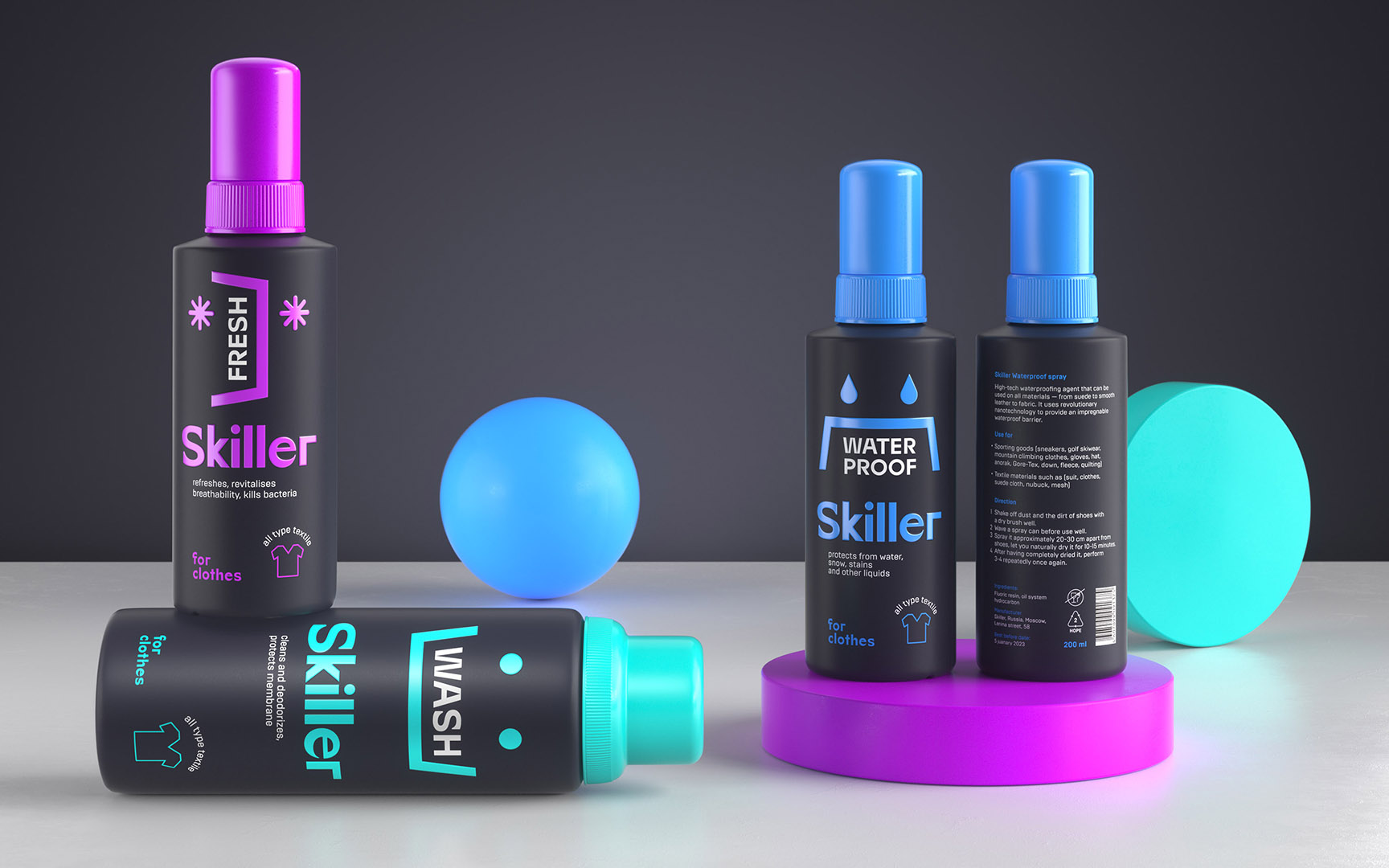 Skiller. Бренд бытовой химии — Изображение №4 — Брендинг, 3D на Dprofile