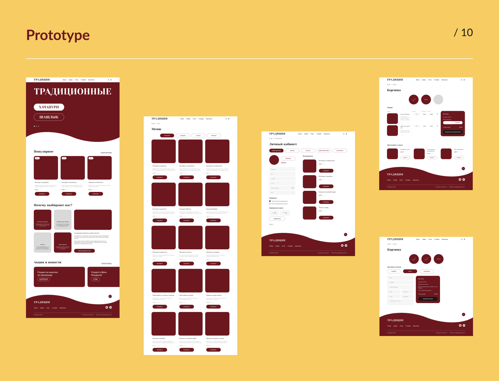 Food Delivery Service UX\UI Design "Traditions" — Изображение №10 — Интерфейсы на Dprofile