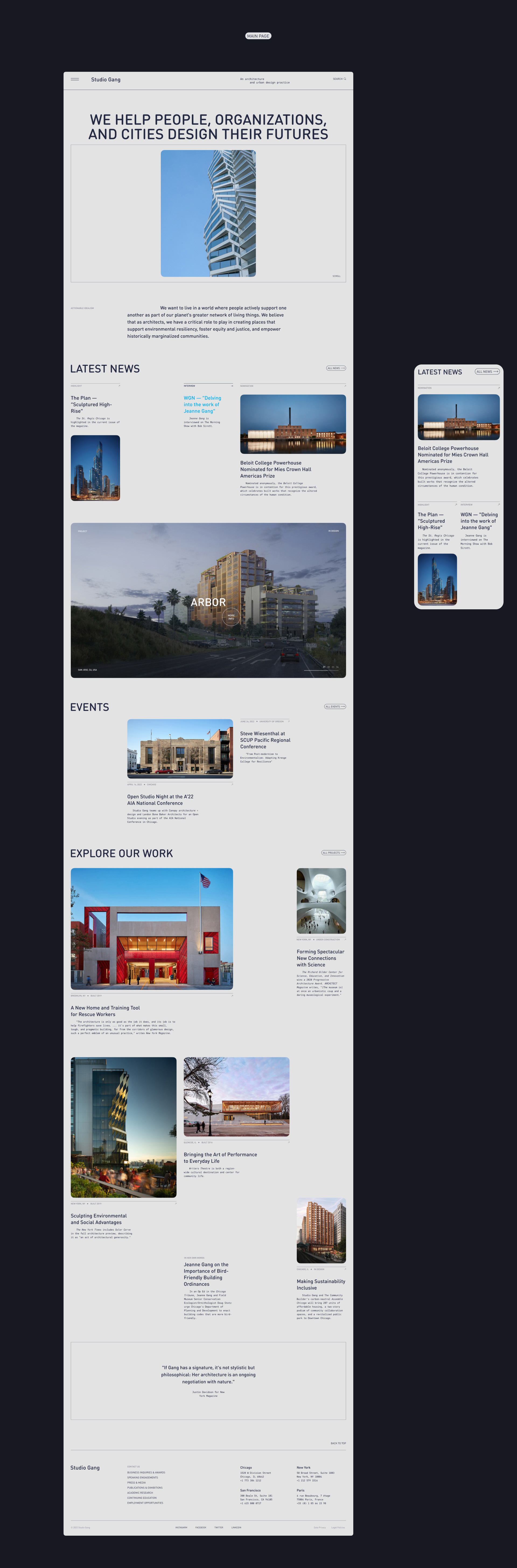 Studio Gang | Web concept — Изображение №3 — Интерфейсы на Dprofile