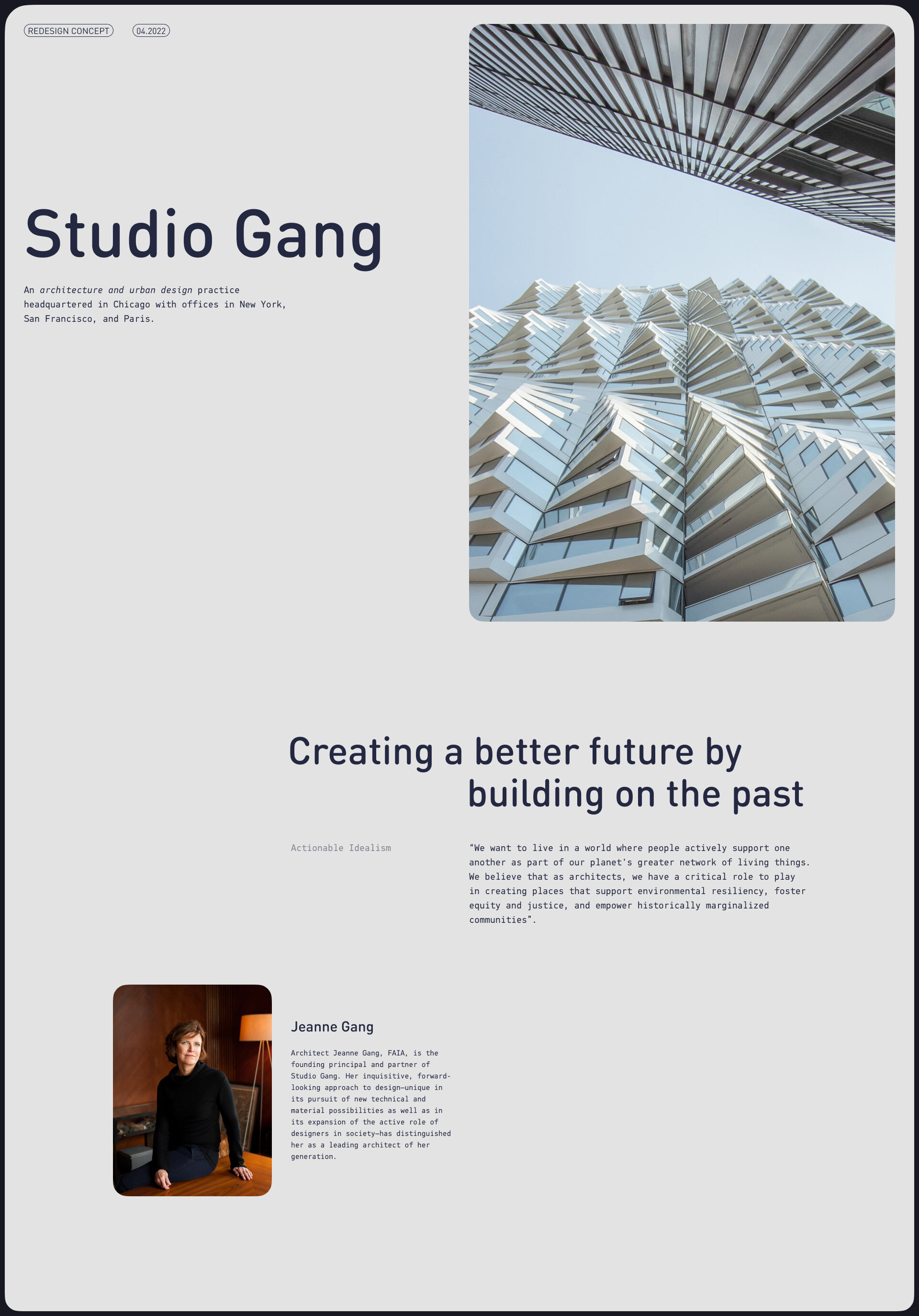 Studio Gang | Web concept — Изображение №1 — Интерфейсы на Dprofile