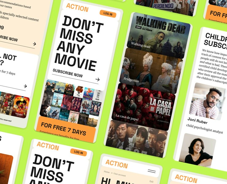 Online cinema Action — Интерфейсы, Маркетинг на Dprofile