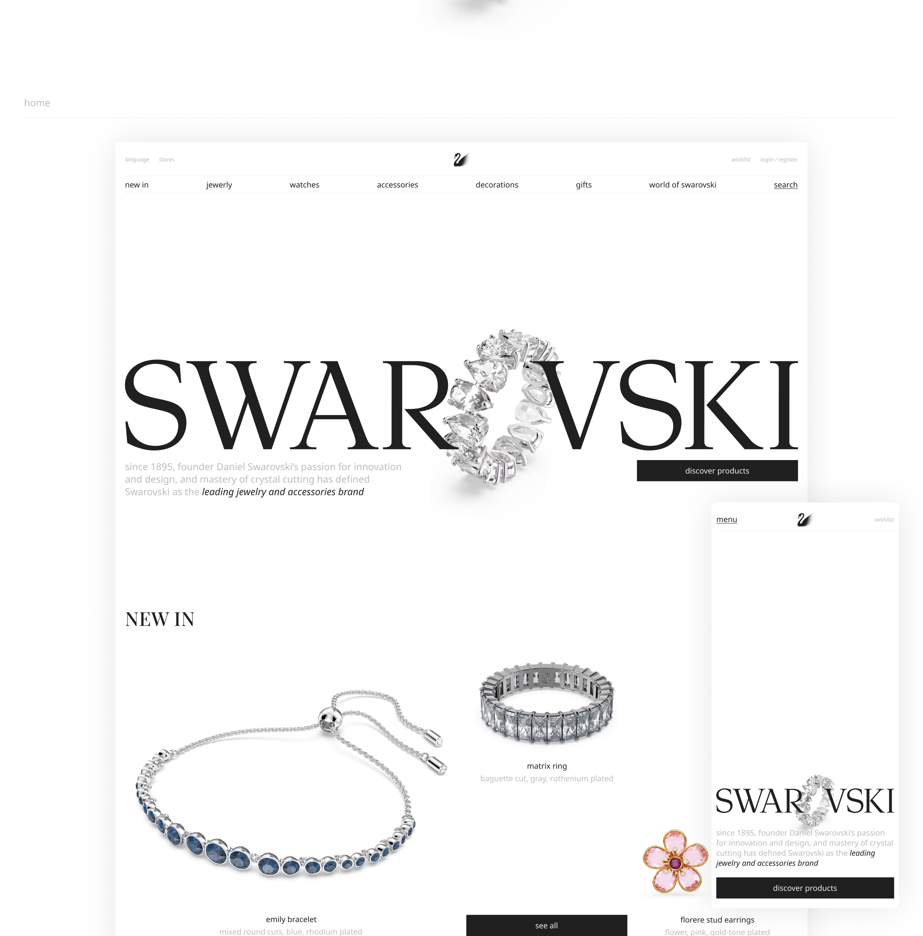 SWAROVSKI | web. | concept — Изображение №2 — Интерфейсы, Анимация на Dprofile