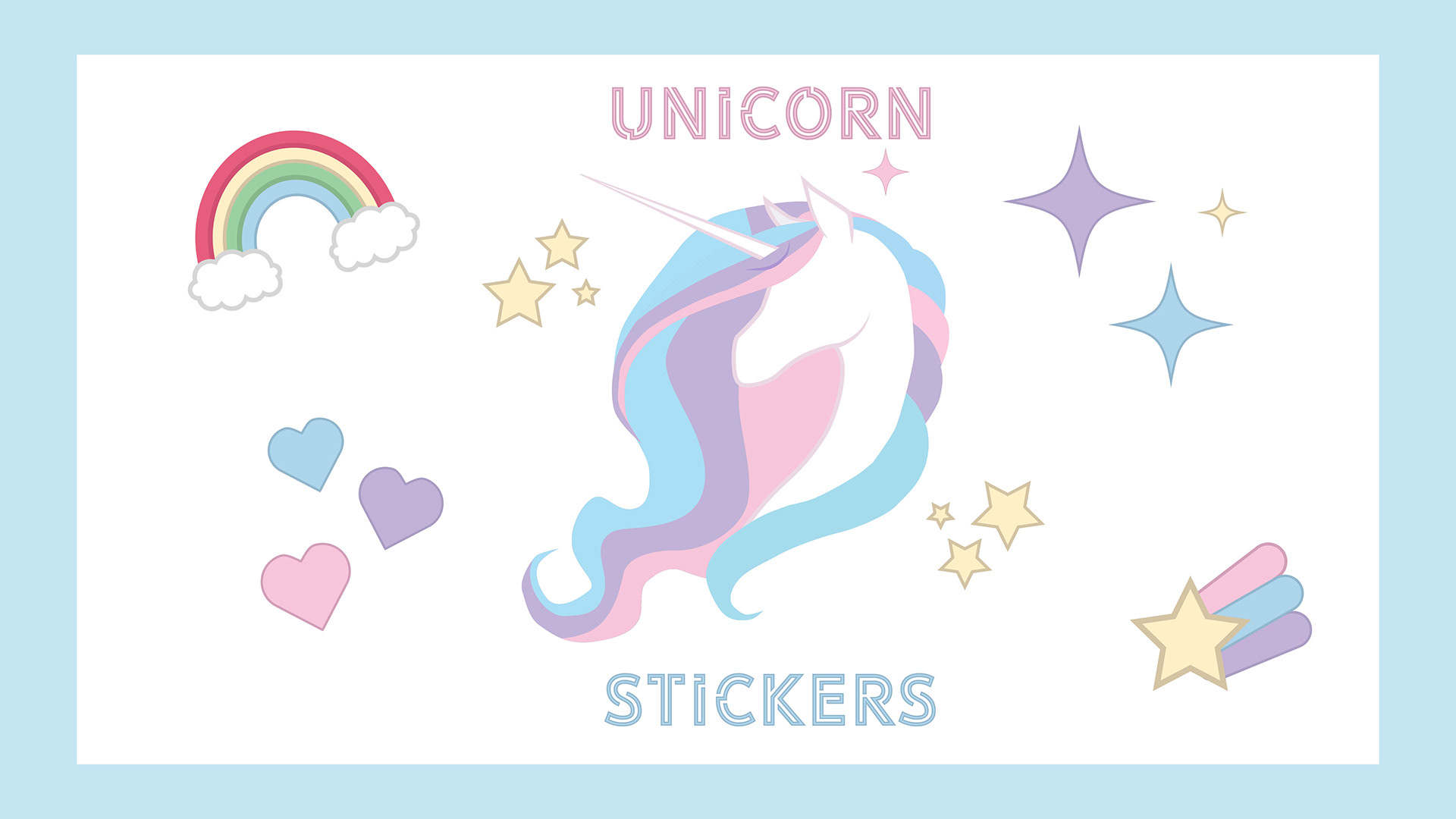 Unicorn Stickers — Изображение №1 — Иллюстрация, Графика на Dprofile