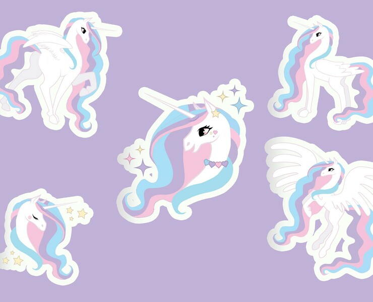 Unicorn Stickers — Иллюстрация, Графика на Dprofile