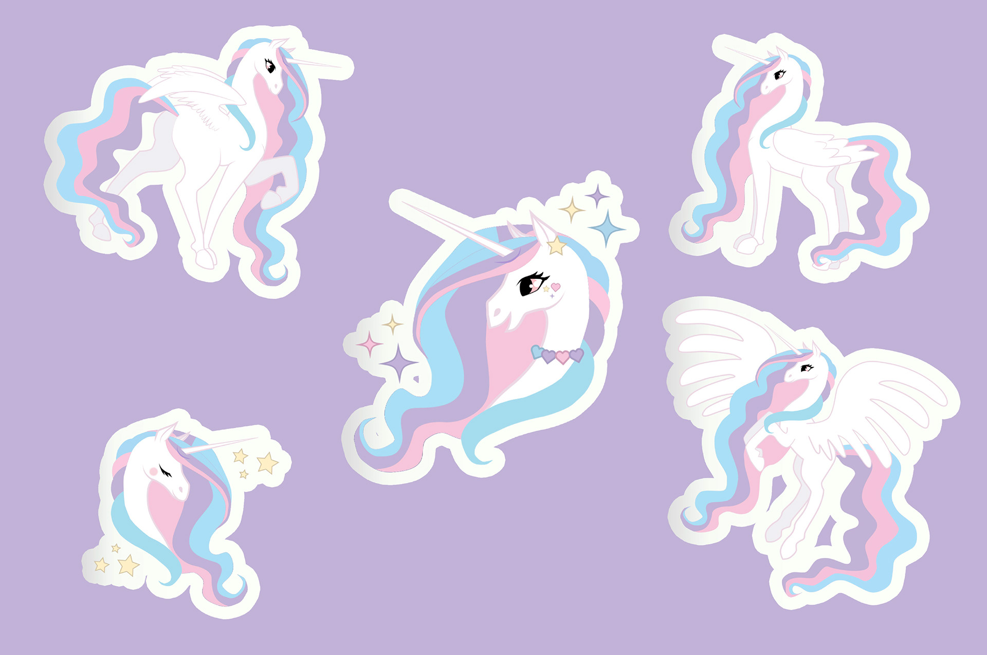 Unicorn Stickers — Изображение №12 — Иллюстрация, Графика на Dprofile
