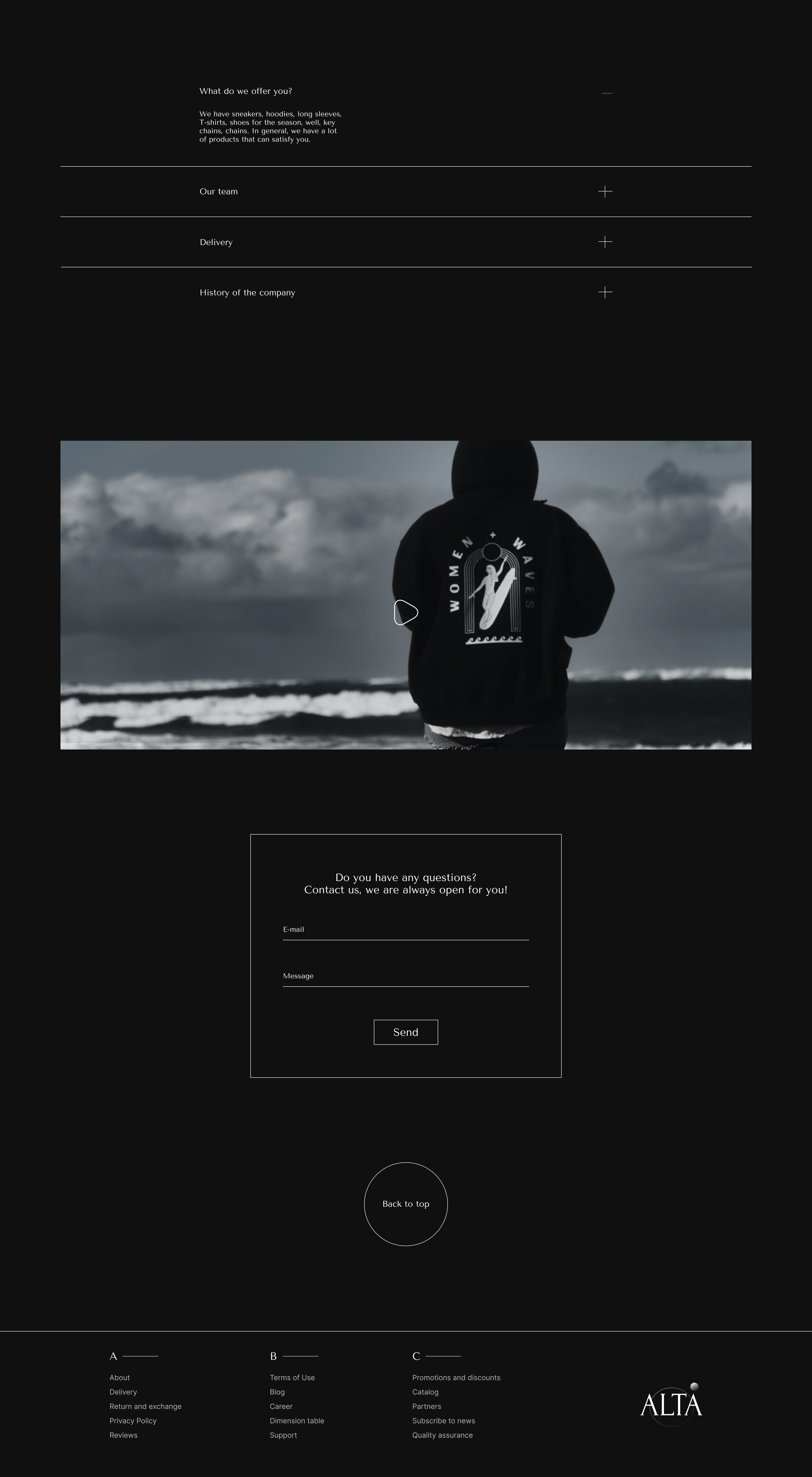 ALTA | CLOTHING STORE | WEBSITE — Изображение №5 — Интерфейсы на Dprofile