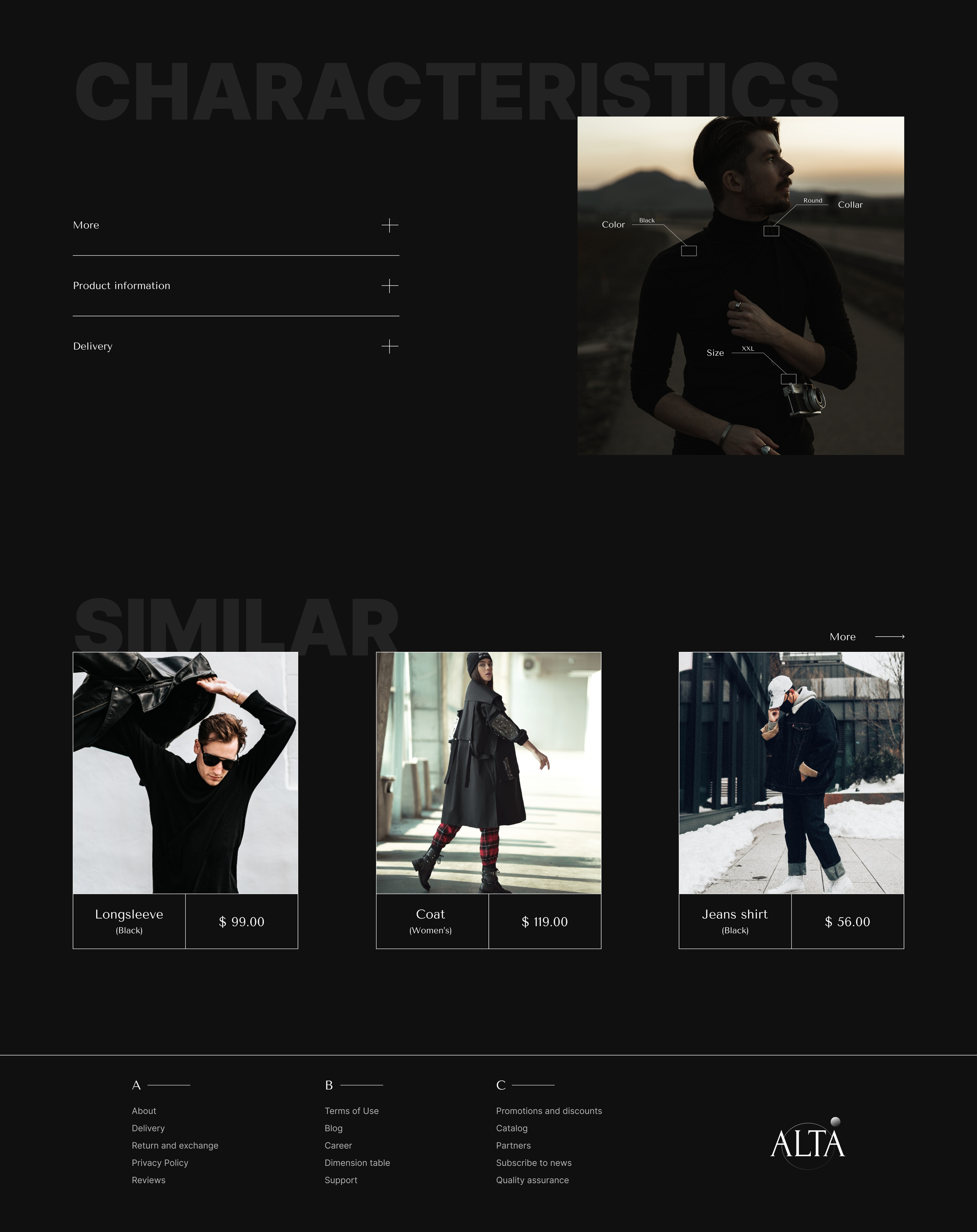 ALTA | CLOTHING STORE | WEBSITE — Изображение №11 — Интерфейсы на Dprofile