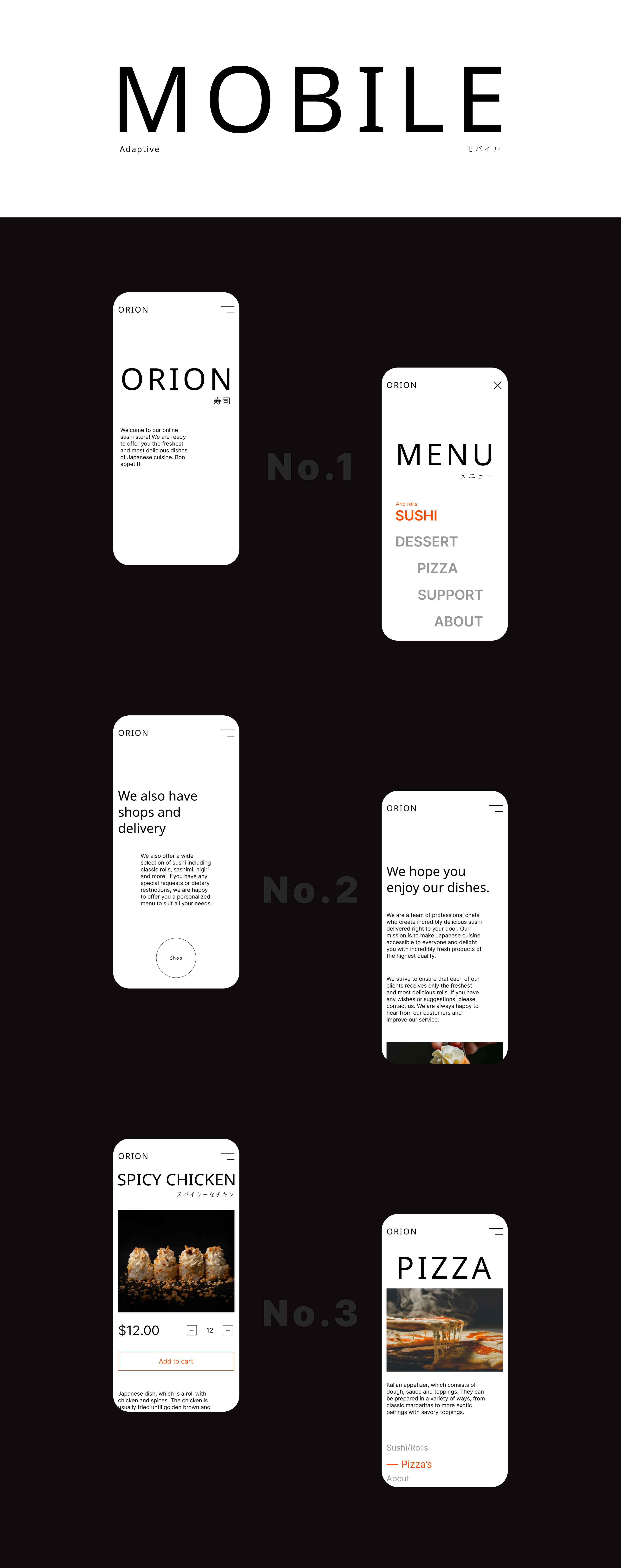 ORION | ДИЗАЙН САЙТА СУШИ | WEB-DESIGN — Изображение №13 — Интерфейсы, Брендинг на Dprofile