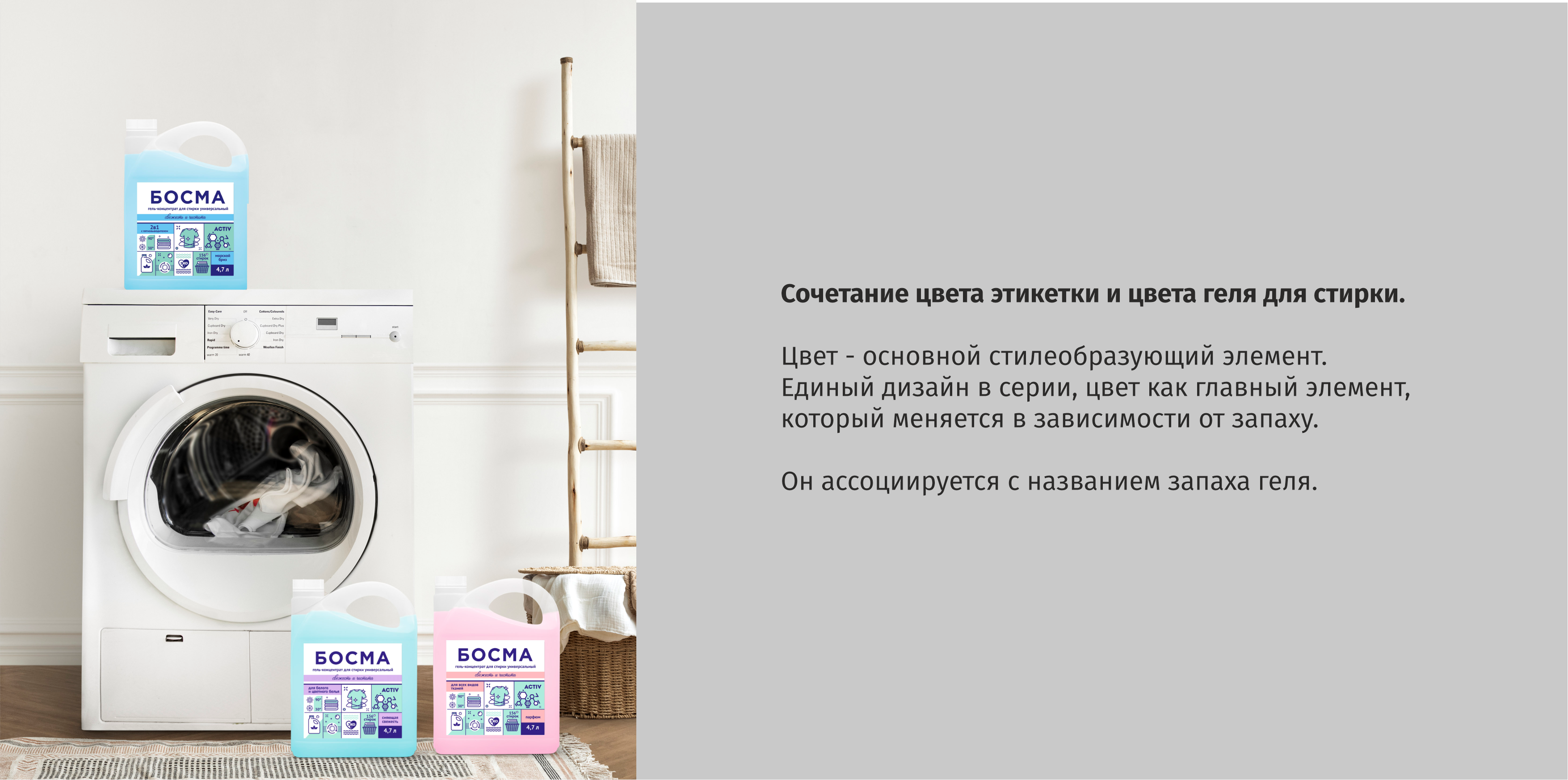Серия этикеток геля для стирки Босма. — Изображение №4 — Брендинг на Dprofile