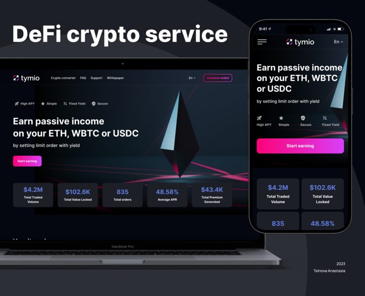 DeFi service | crypto landing page на Dprofile