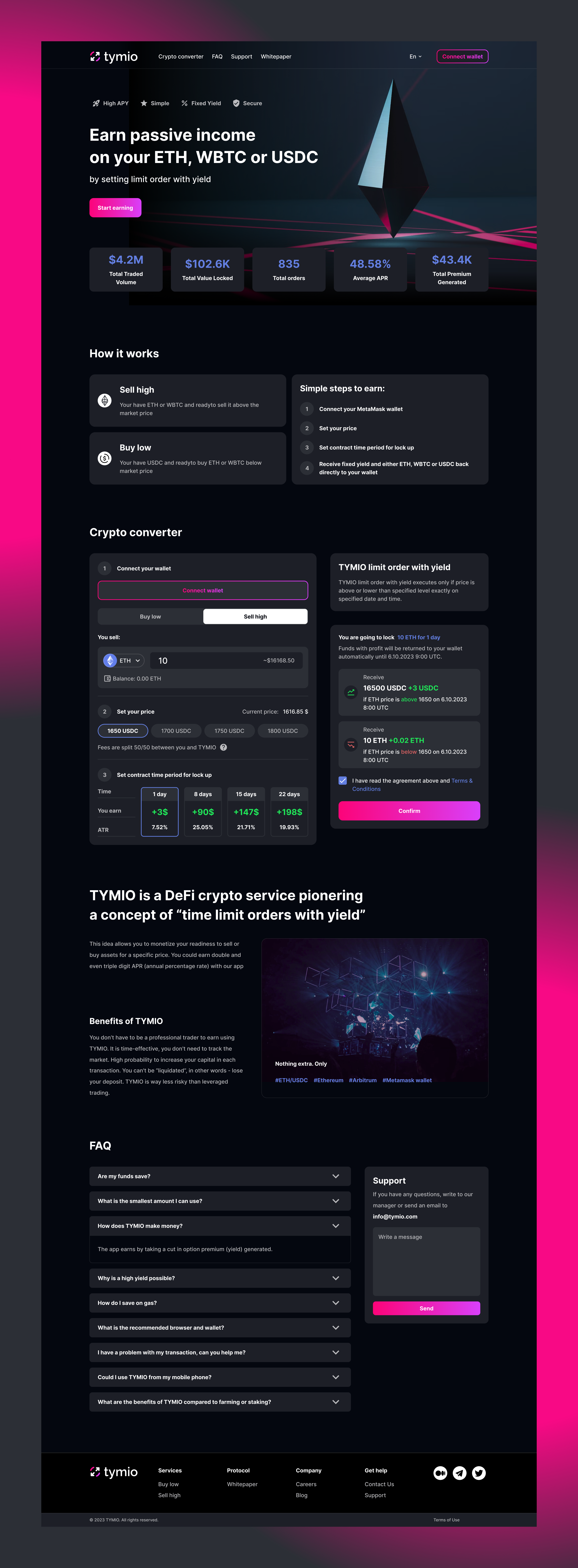 DeFi service | crypto landing page — Изображение №3 — Интерфейсы на Dprofile