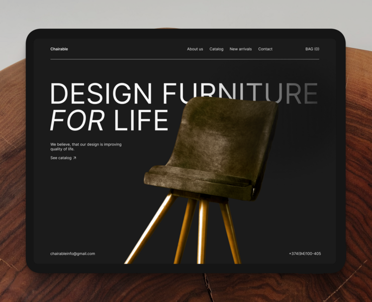 Online furniture store Chairable — Интерфейсы на Dprofile