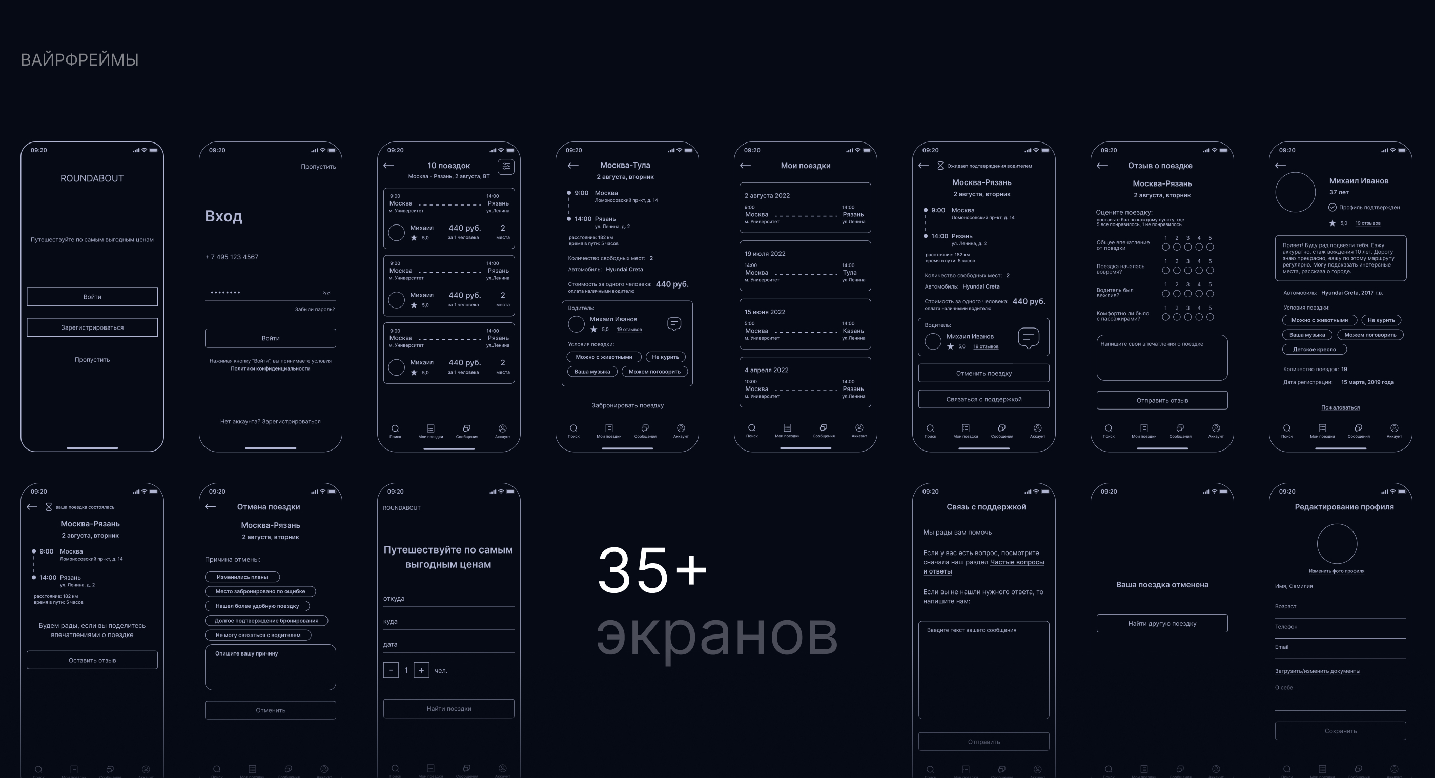 ROUNDABOUT – мобильное приложение для поиска попутчиков — Изображение №10 — Интерфейсы на Dprofile
