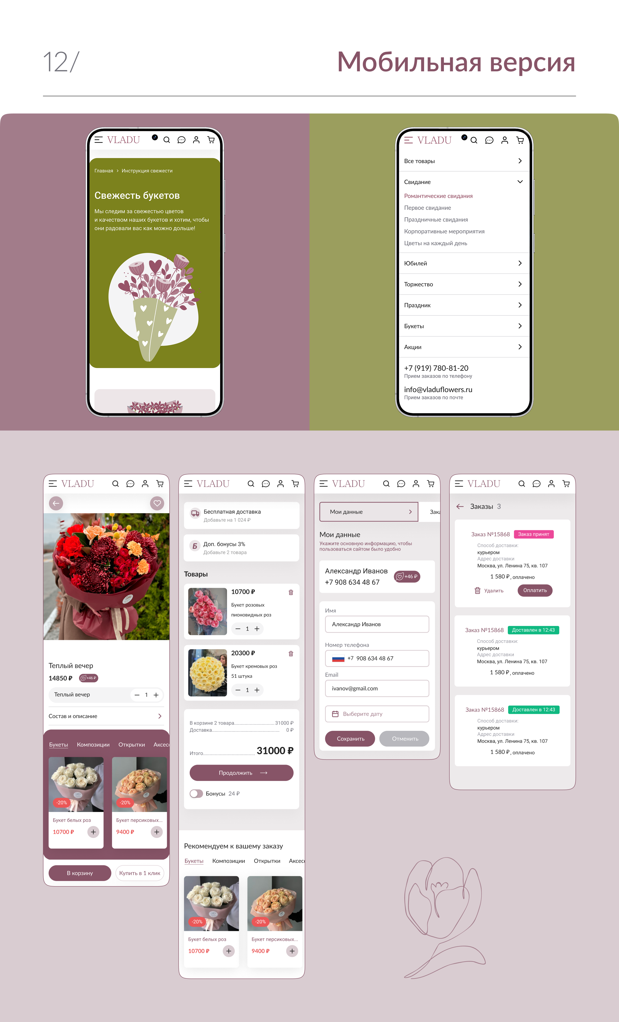 VLADU • Flowers boutique website — Изображение №9 — Интерфейсы на Dprofile