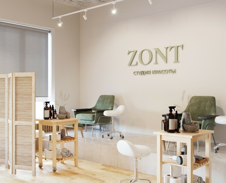 Фирменный стиль и интерьер салона красоты ZONT на Dprofile
