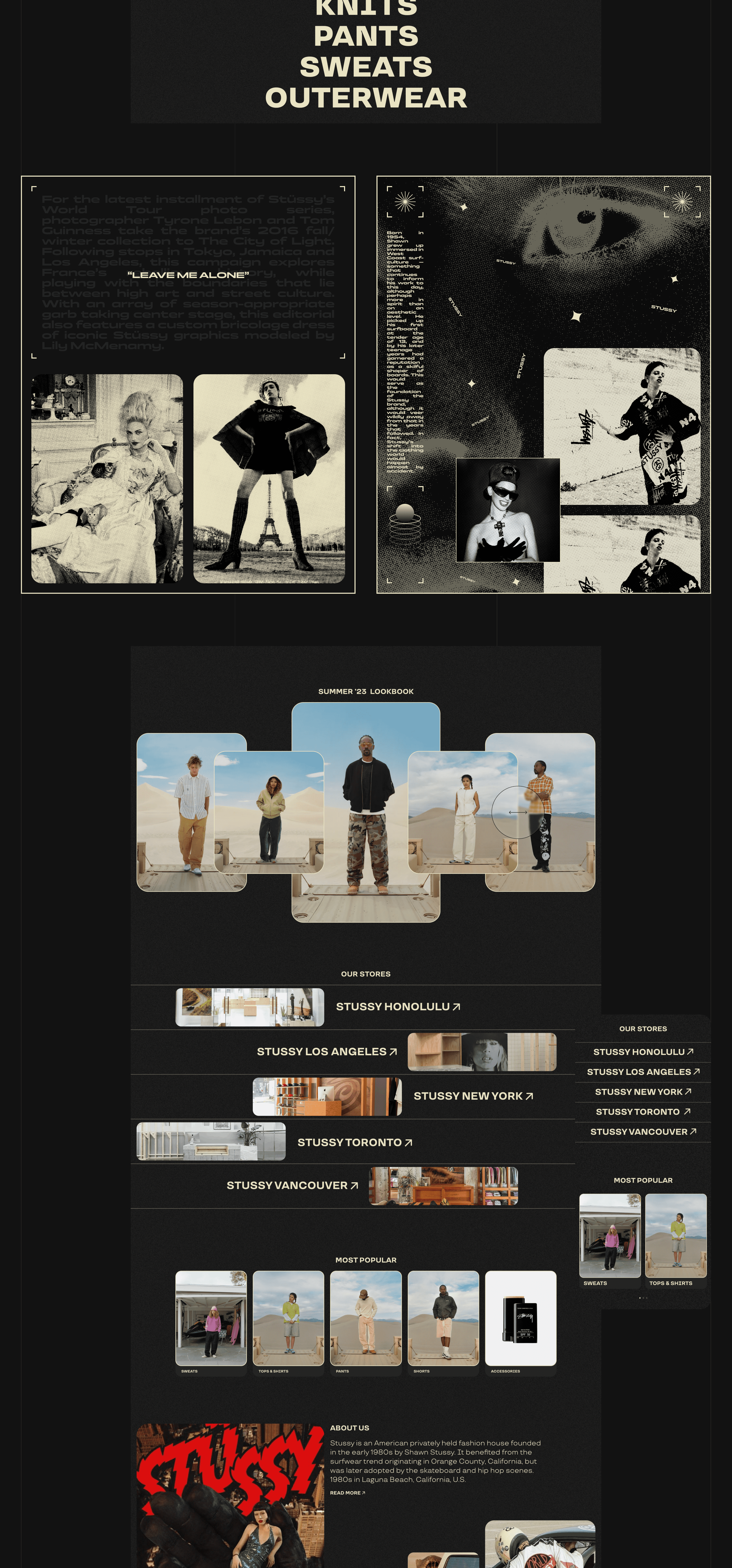 STUSSY / E-COMMERCE REDESIGN CONCEPT — Изображение №2 — Интерфейсы, Графика на Dprofile