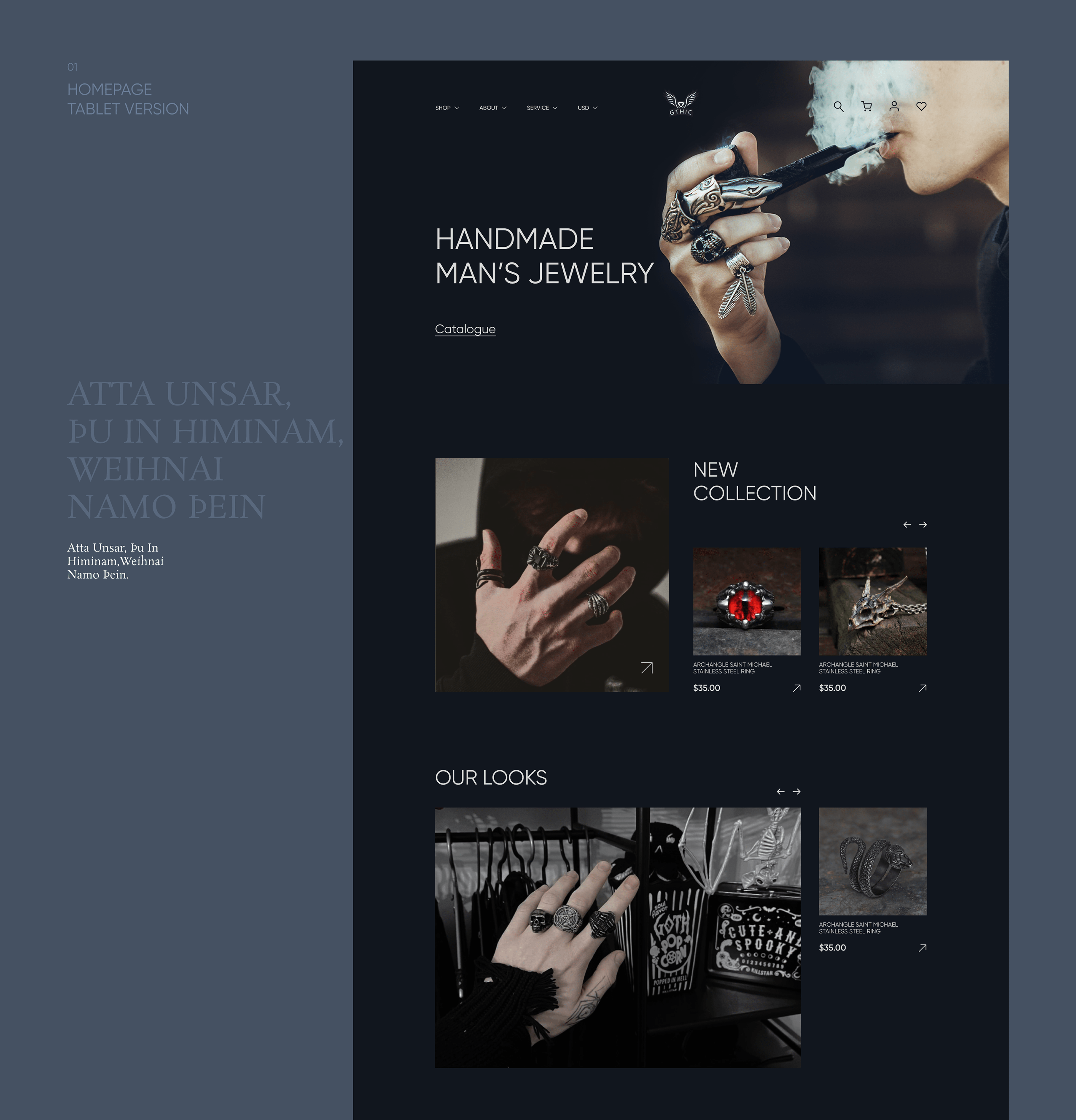 GTHIC: Men's Jewelry — E-commerce Redesign concept — Изображение №2 — Интерфейсы на Dprofile