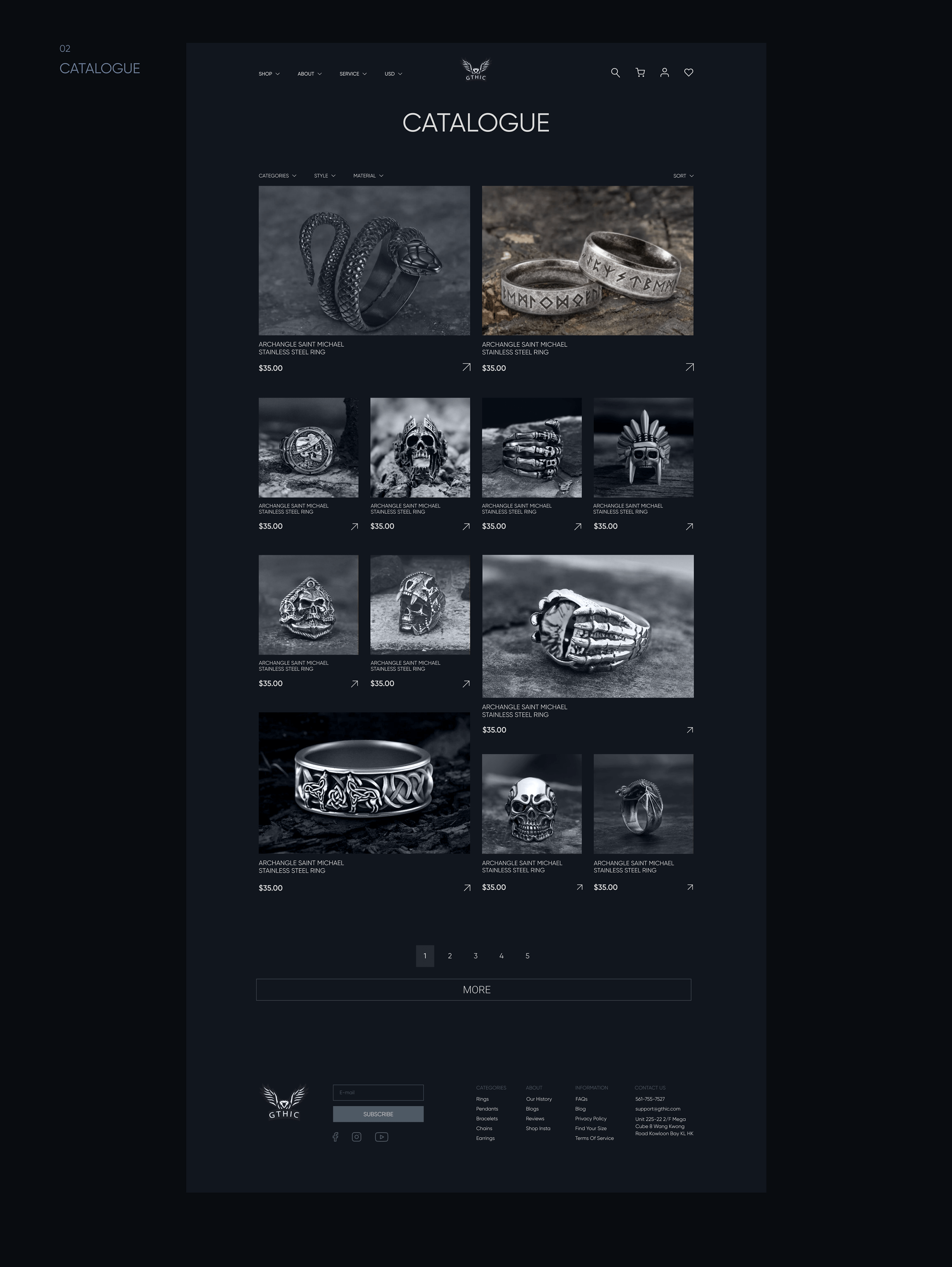 GTHIC: Men's Jewelry — E-commerce Redesign concept — Изображение №5 — Интерфейсы на Dprofile