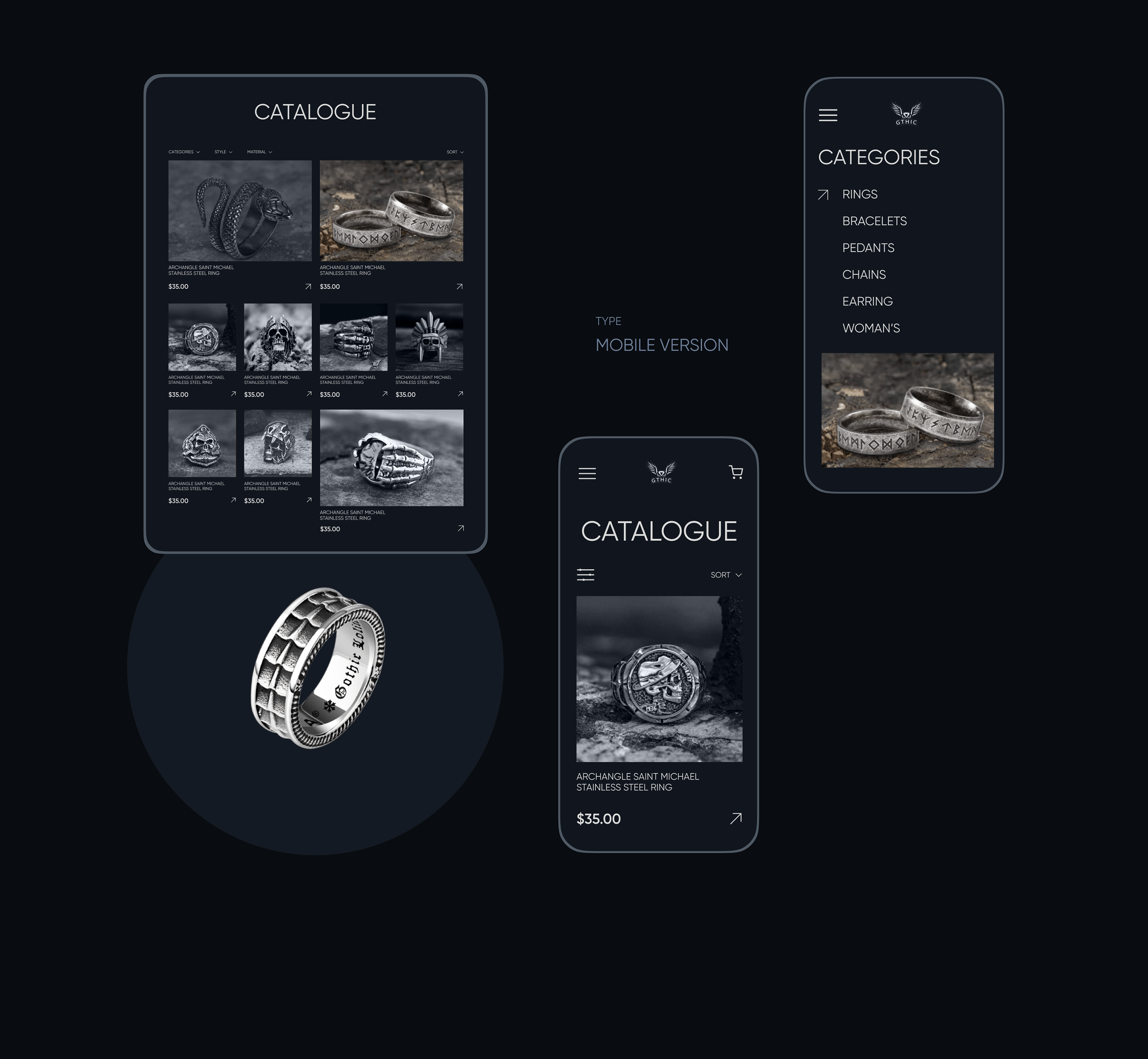 GTHIC: Men's Jewelry — E-commerce Redesign concept — Изображение №6 — Интерфейсы на Dprofile